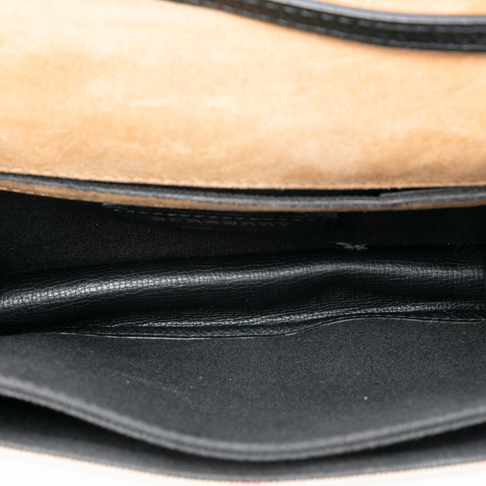 Small Leather and House Check Canvas Derby Macken Crossbody