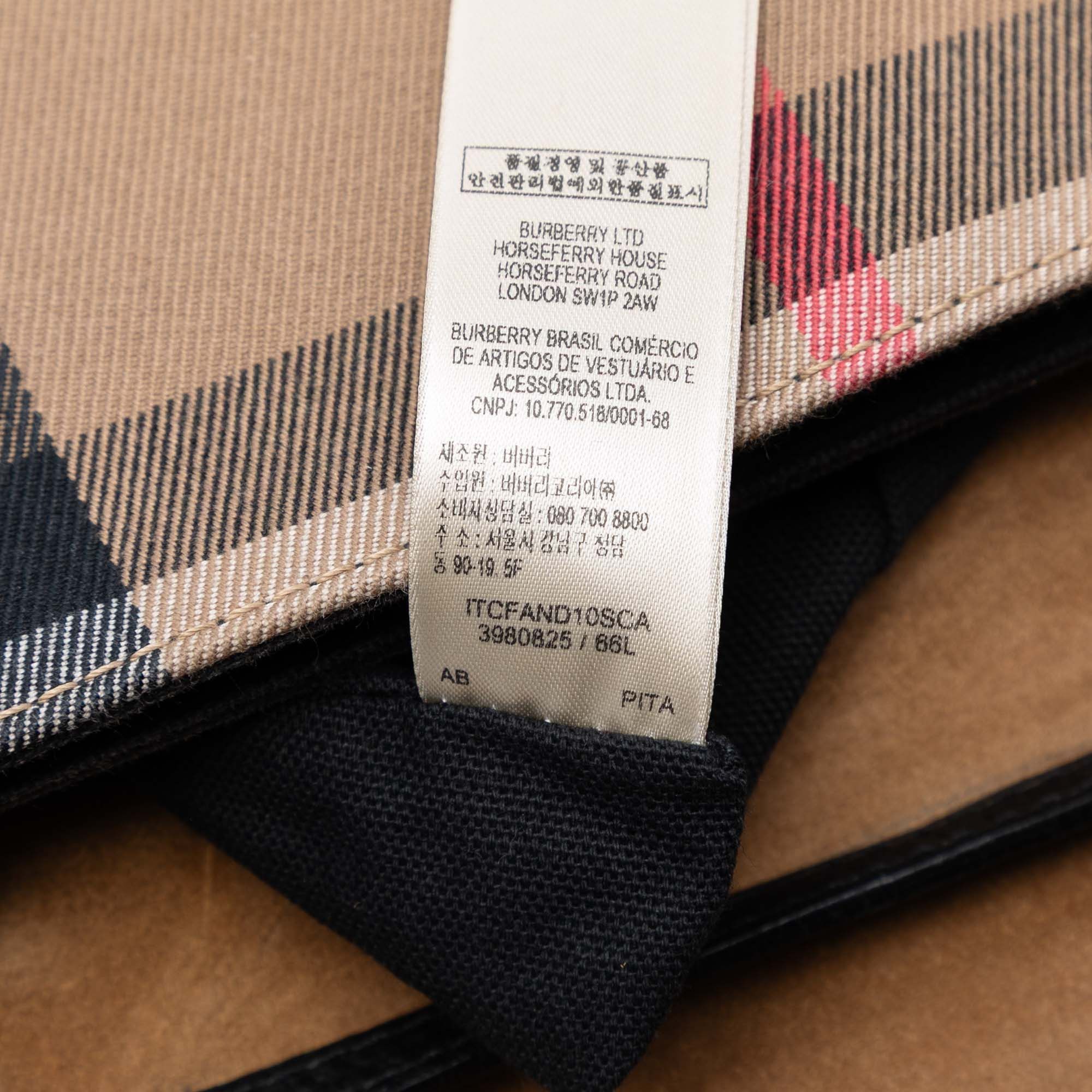 Small Leather and House Check Canvas Derby Macken Crossbody
