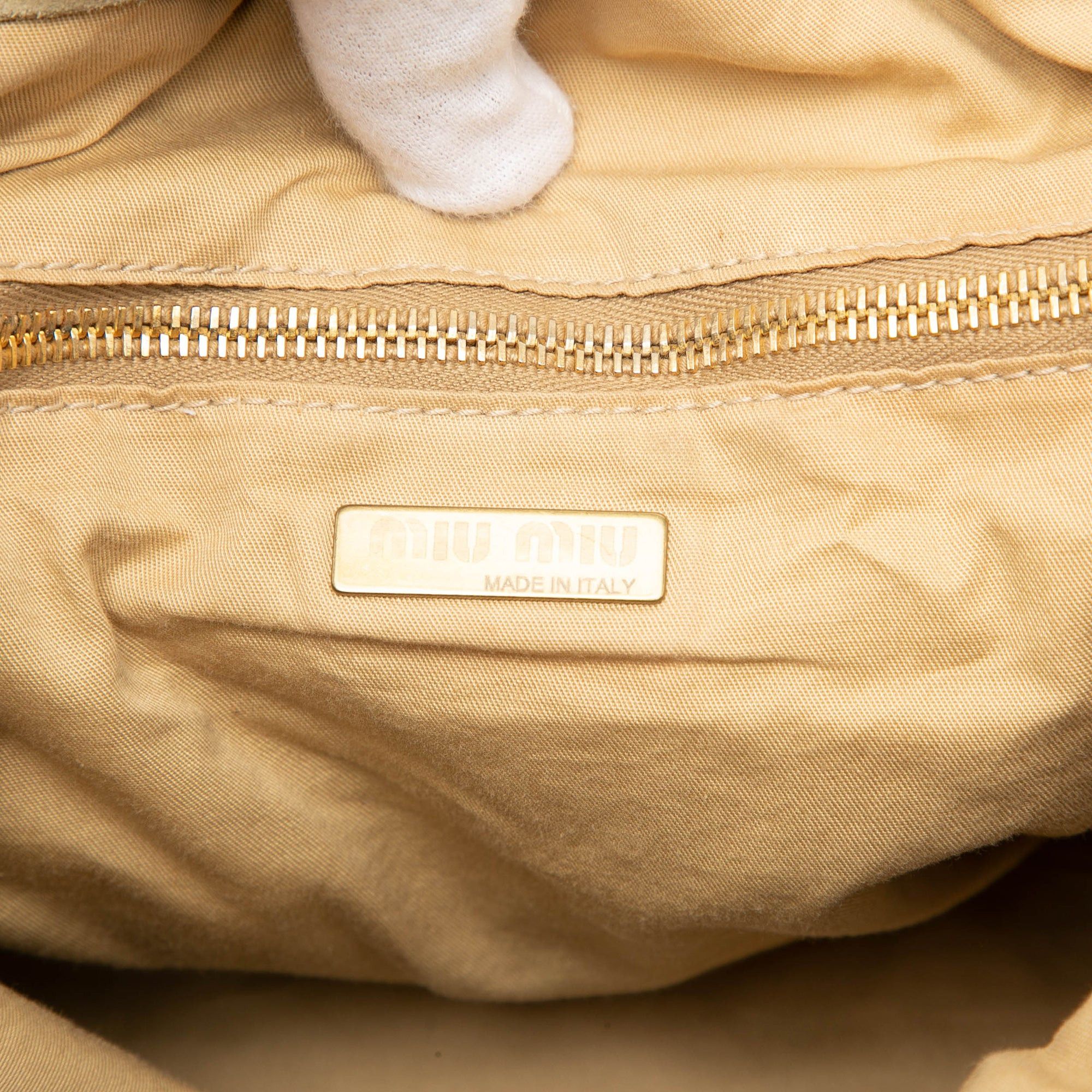 Miu Miu Laser Cut Suede Bamboo Top Handle Bag Size ONE SIZE - 5 Thumbnail