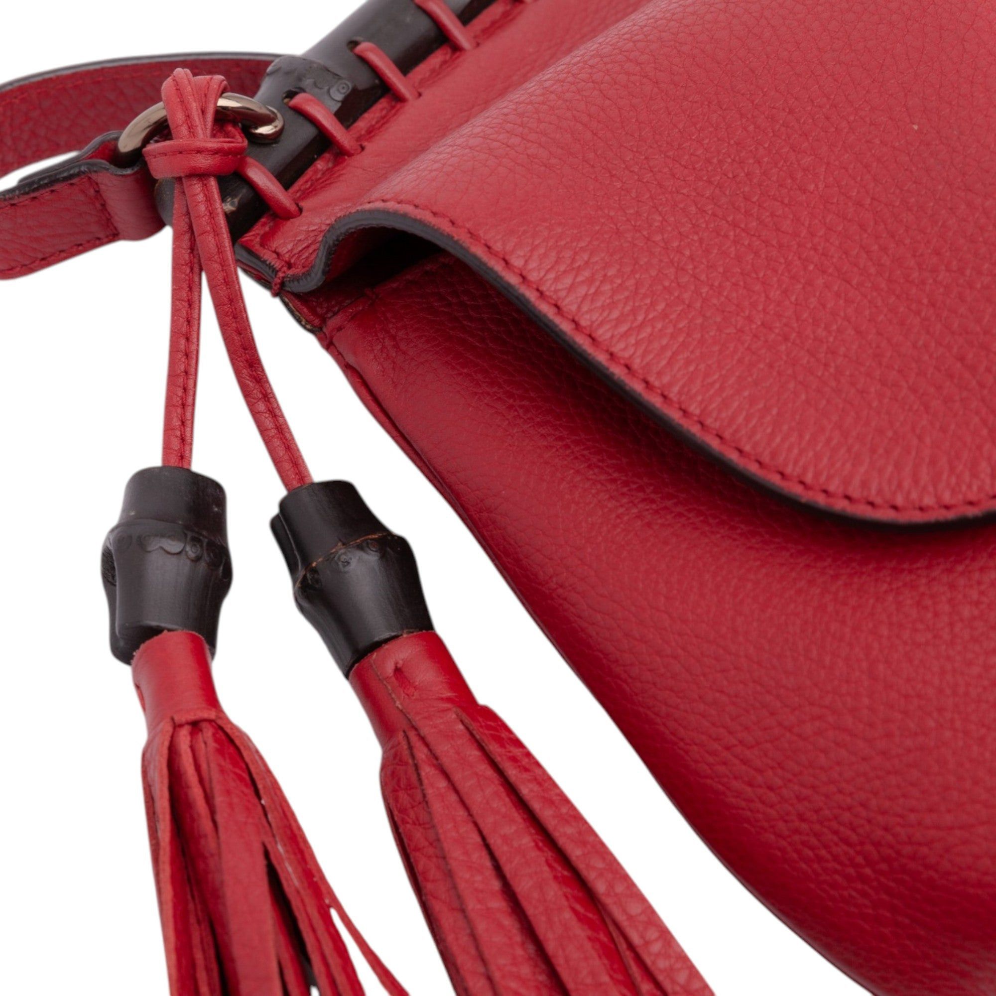 Gucci Medium Leather Bamboo Nouveau Fringe Crossbody Size ONE SIZE - 7 Thumbnail