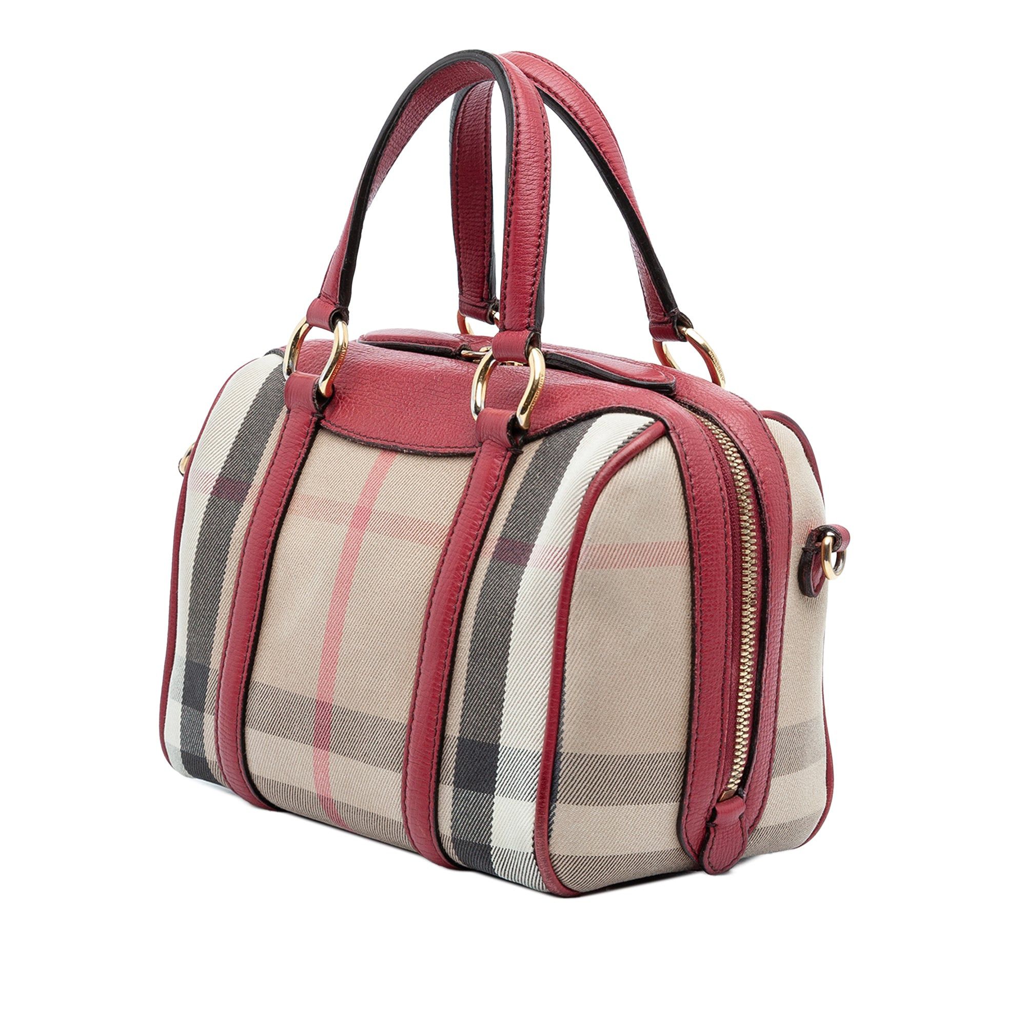 Burberry Small House Check Canvas Alchester Bowling Bag Size ONE SIZE - 2 Thumbnail