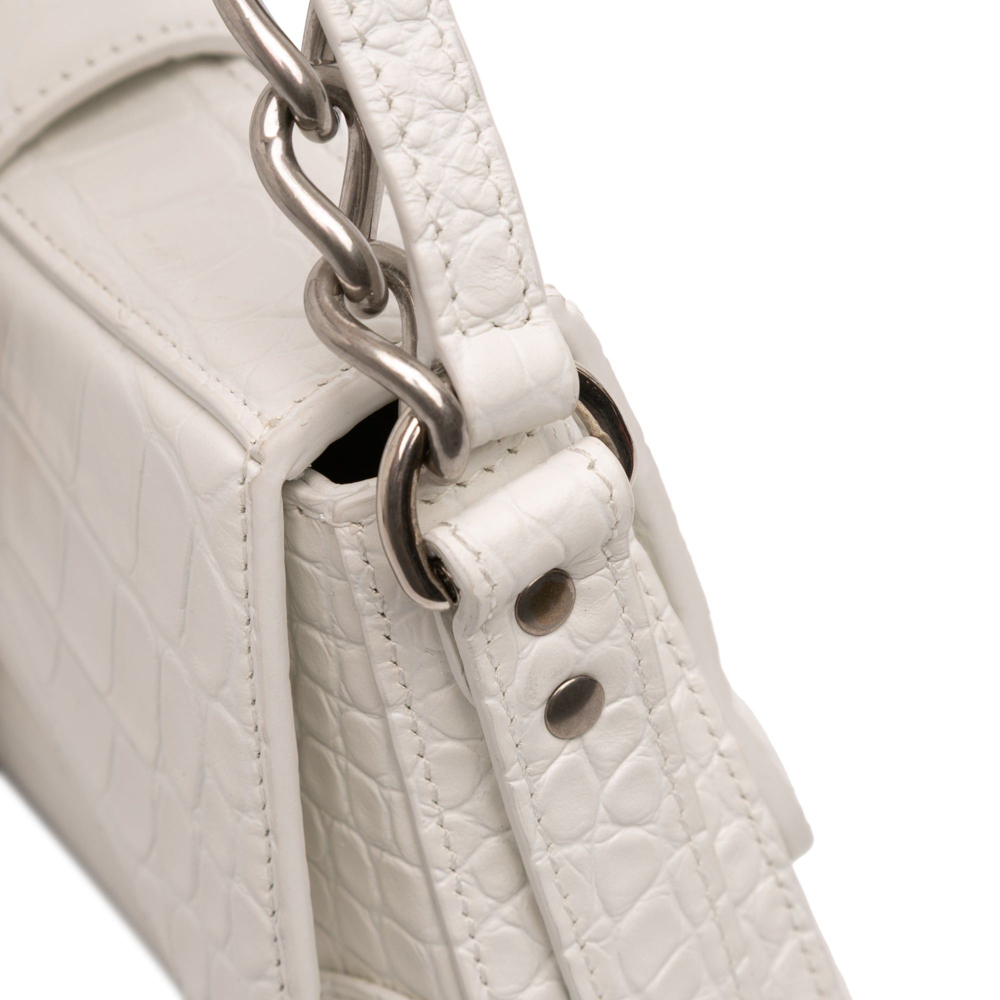 Balenciaga Small Croc Embossed Leather Lindsay Satchel Size ONE SIZE - 10 Thumbnail