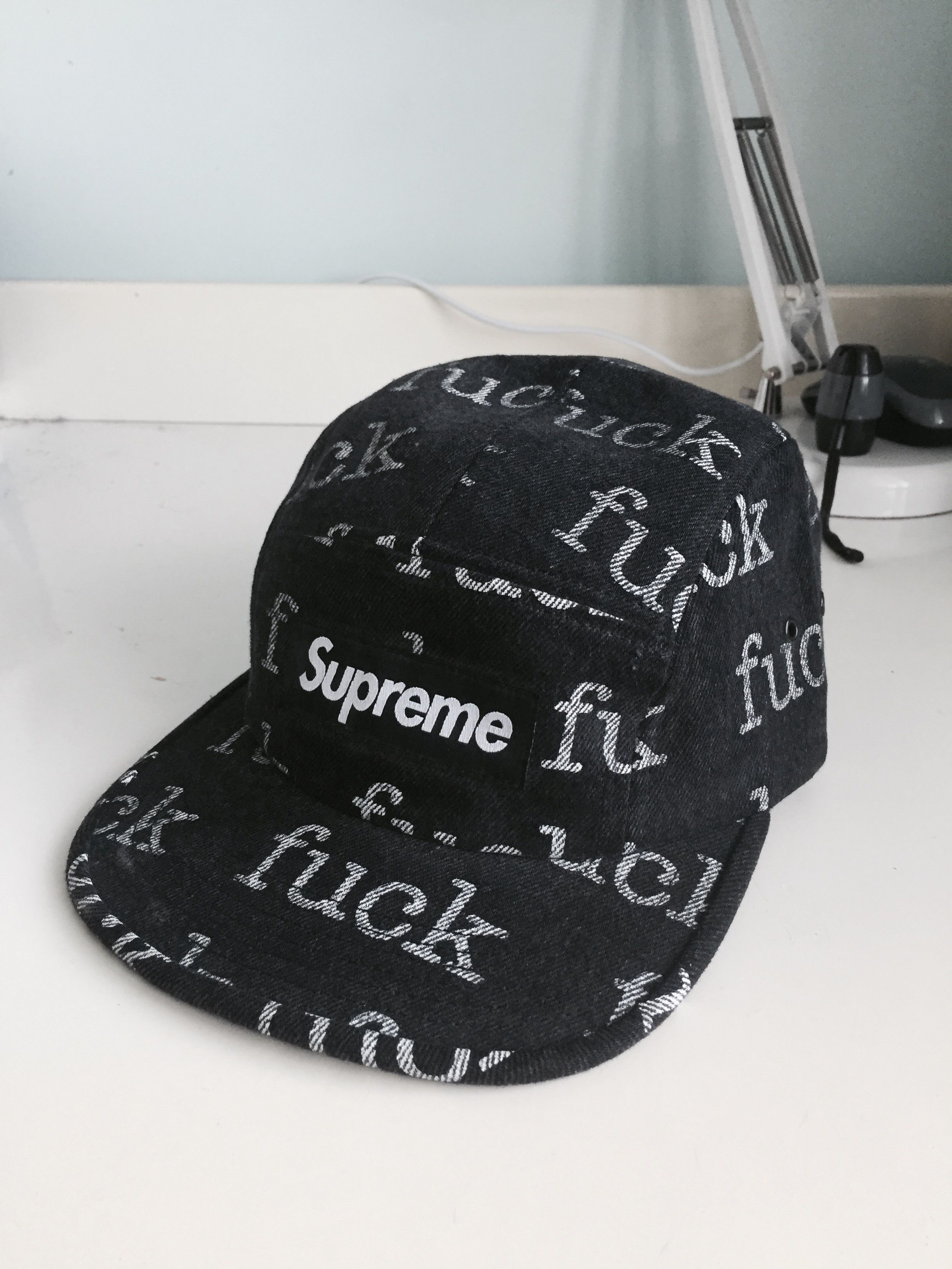 Supreme Fuck Denim Camp Cap | Grailed