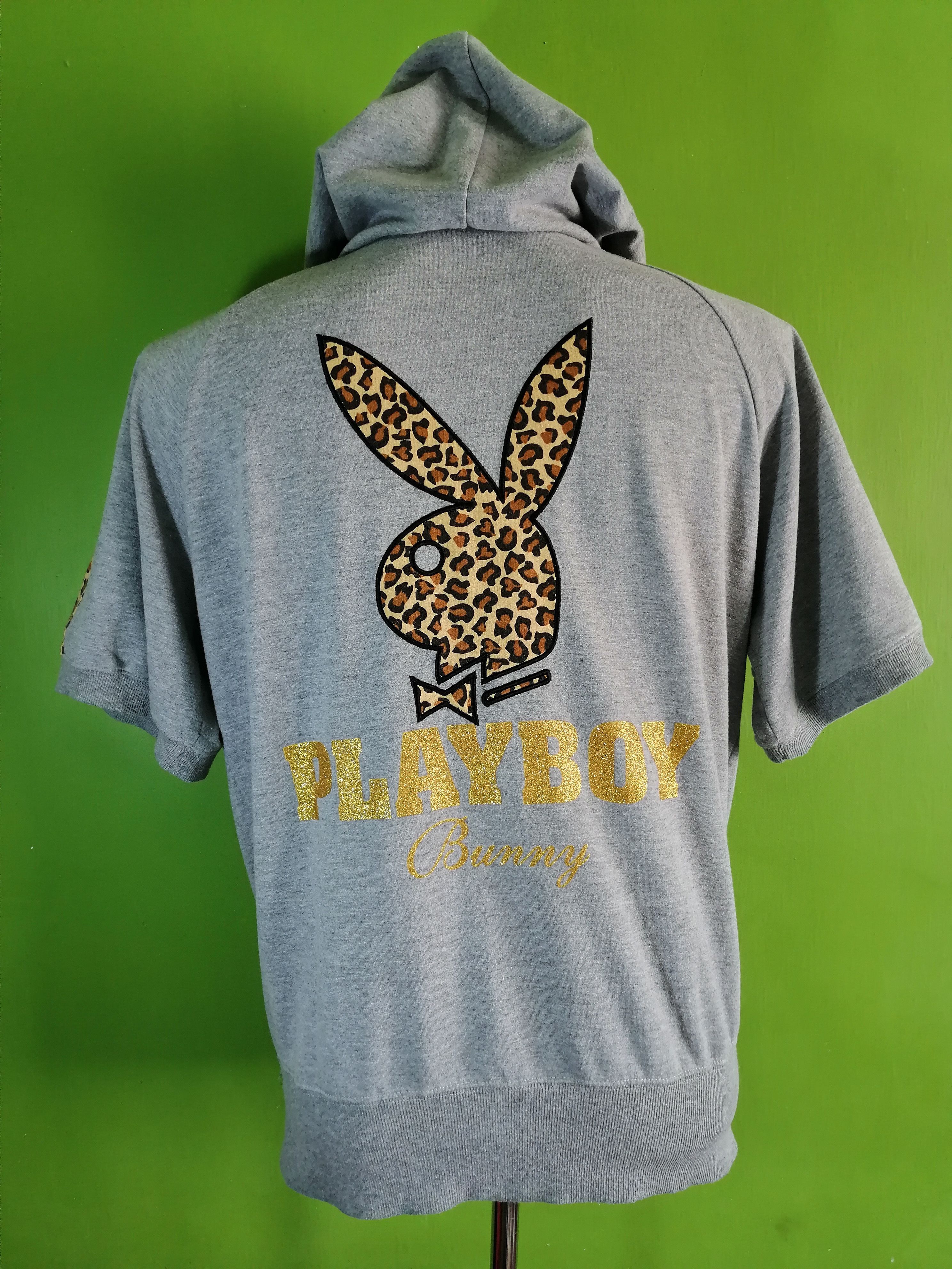 LOVELY VINTAGE ‼️💕 PLAYBOY BUNNY FULL ZIPPER HOODIE SHORT SLEEVE
