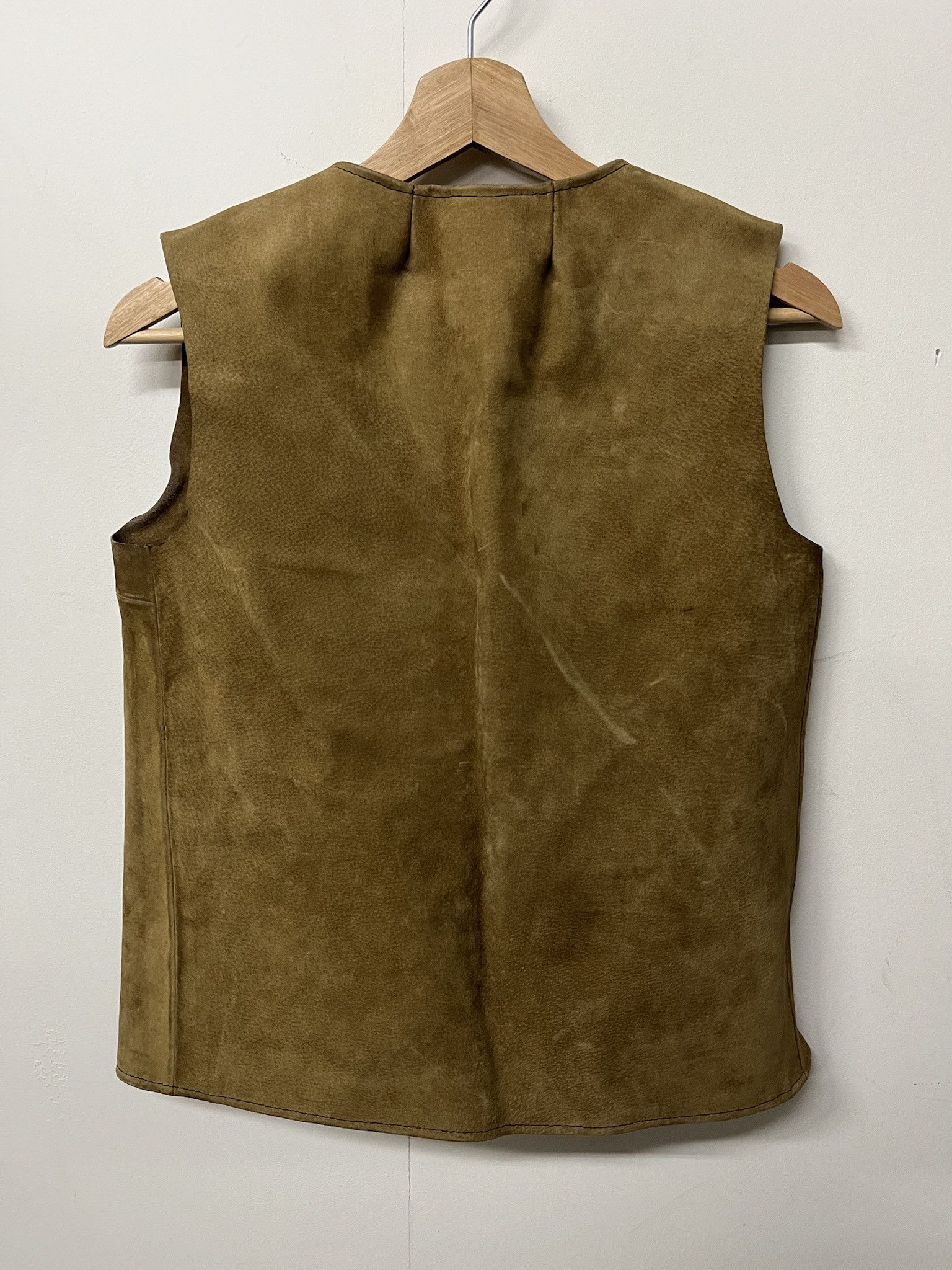 Leather × Vintage Vintage 1950s Hand Made Leather Vest Size M/S Size US S / EU 44-46 / 1 - 4 Thumbnail