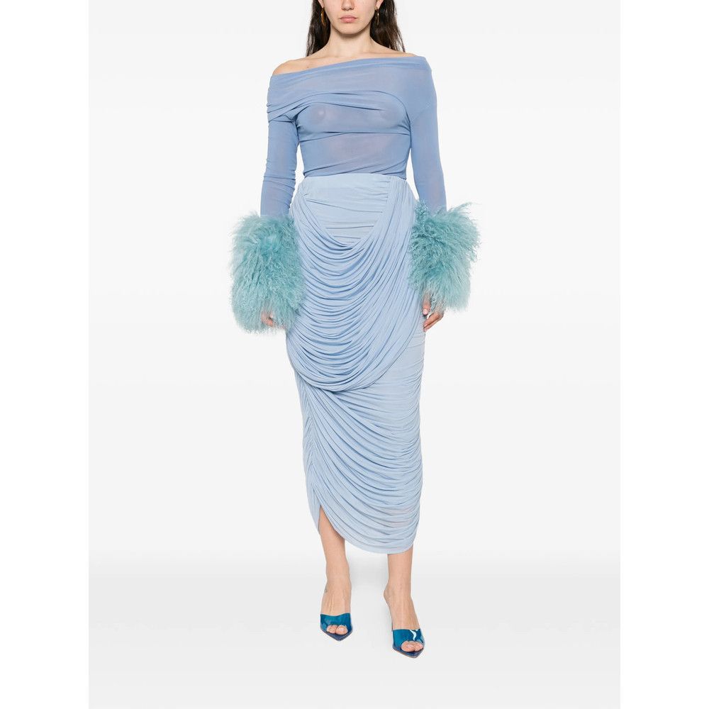 Magda Butrym Magda Butrym BLUE Skirts - Asymmetric & Draped Skirts Size 34" / US 12 / IT 48 - 4 Thumbnail