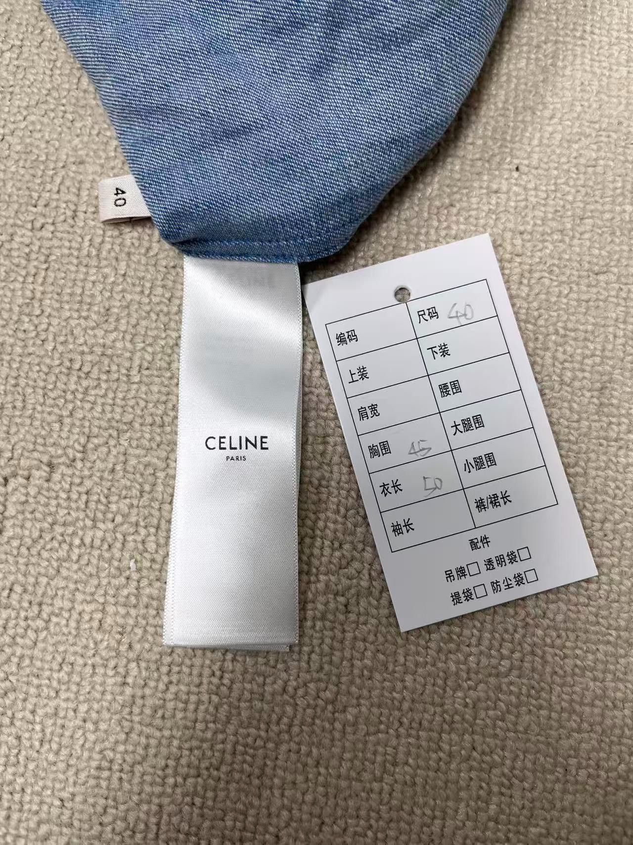 Celine CELINE Pointed Collar Logo Embroidered Shirt Size S / US 4 / IT 40 - 4 Thumbnail
