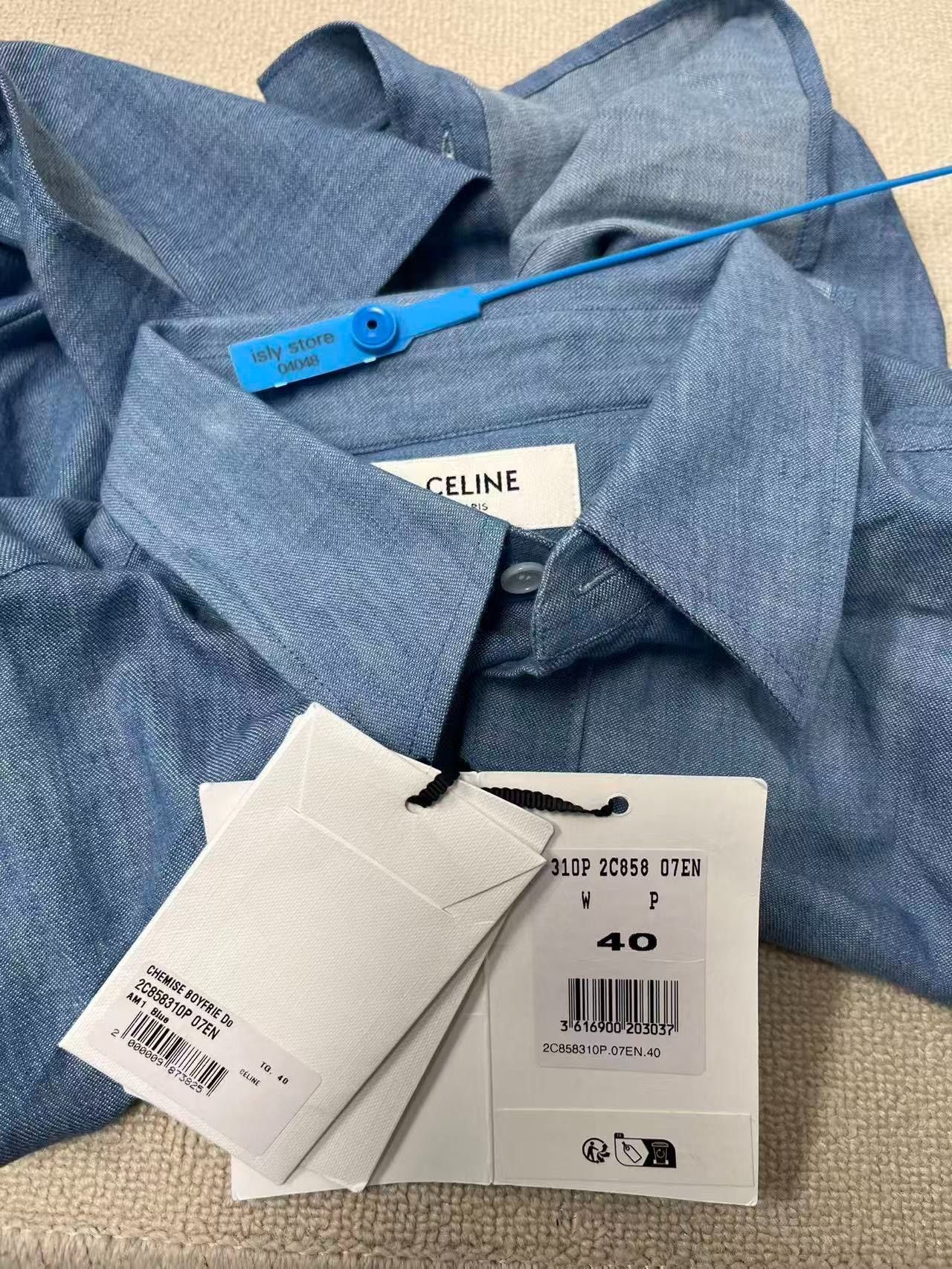 Celine CELINE Pointed Collar Logo Embroidered Shirt Size S / US 4 / IT 40 - 5 Thumbnail