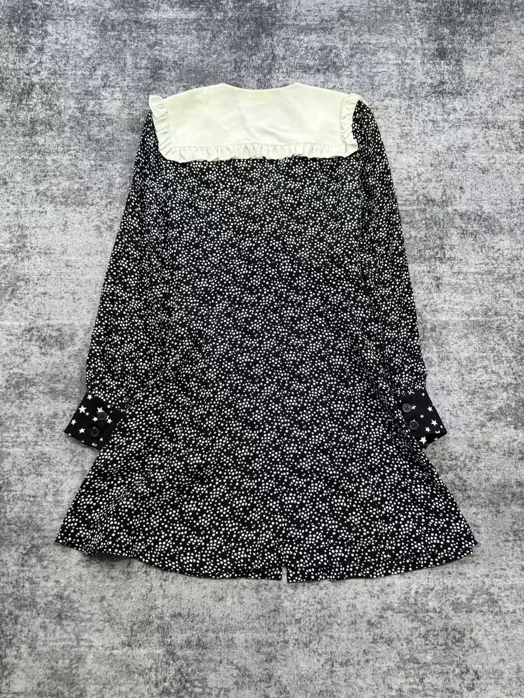 Miu Miu Miu Miu Star Print Peter Pan Collar Silk Dress Size M / US 6-8 / IT 42-44 - 2 Thumbnail