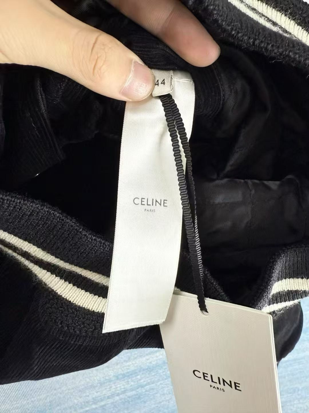 Celine Celine Black Corduroy Letter Embroidery Baseball Jacket Size US S / EU 44-46 / 1 - 4 Thumbnail