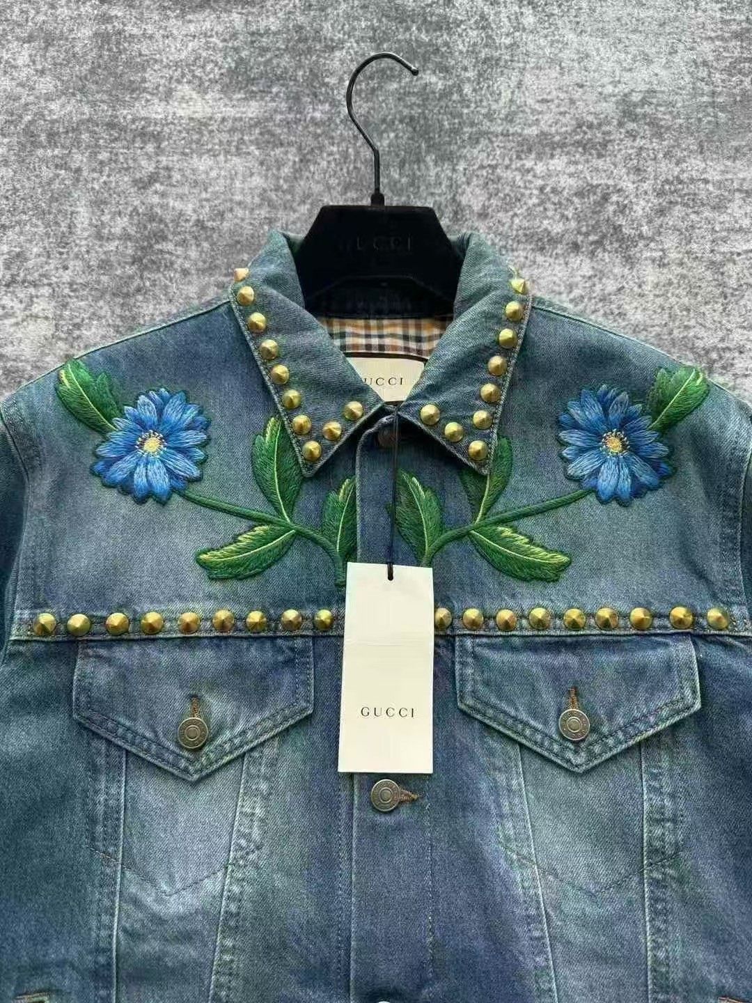 Gucci Gucci Rivet Butterfly Floral Embroidery Denim Jacket Size US M / EU 48-50 / 2 - 3 Thumbnail