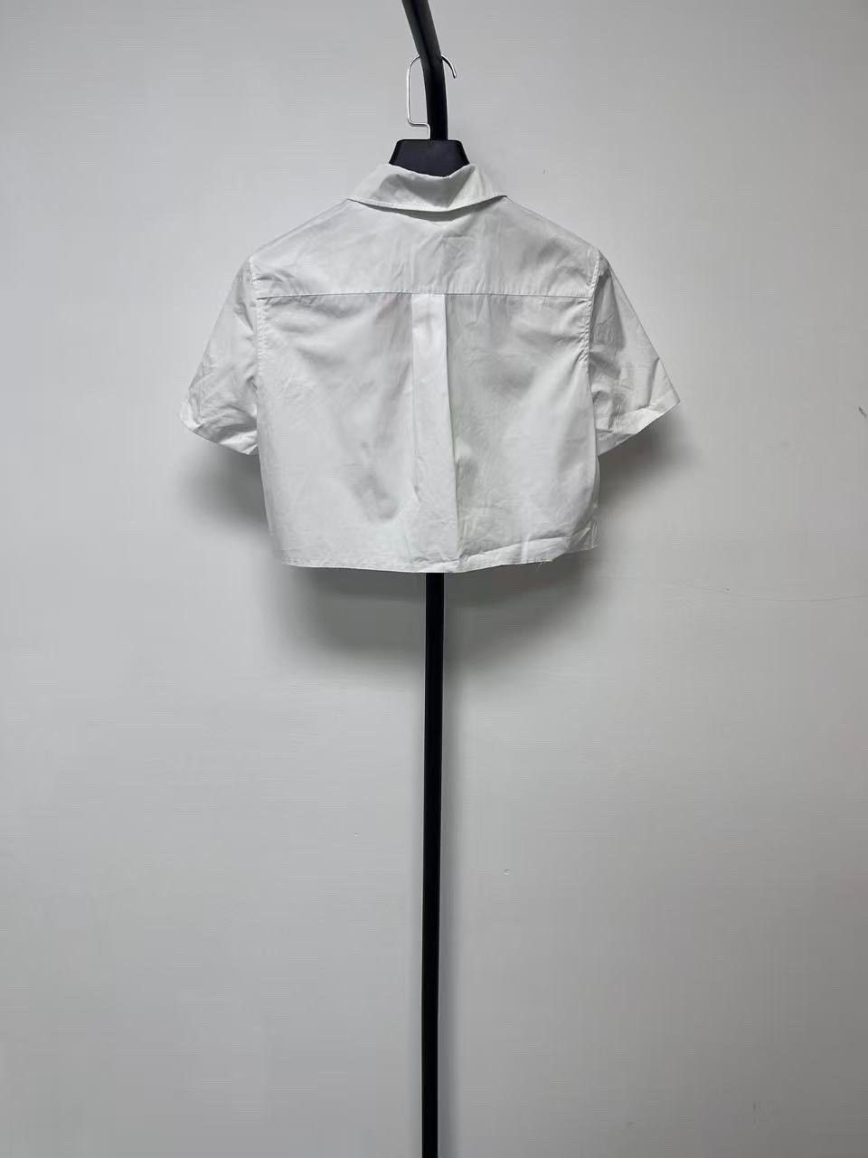 Miu Miu MIU MIU Logo Print Short-Sleeve Shirt Size XS / US 0-2 / IT 36-38 - 2 Thumbnail