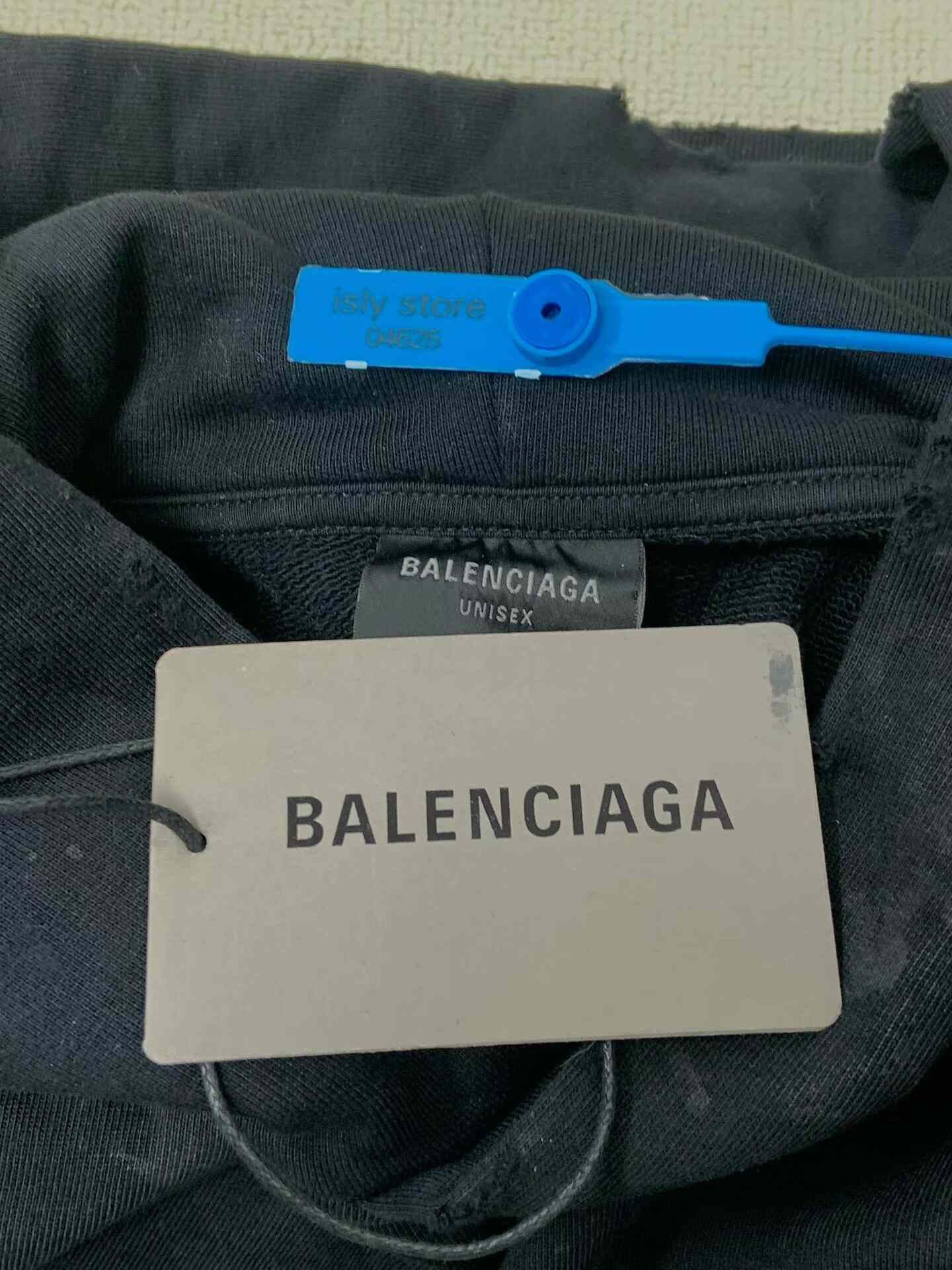 Balenciaga Balenciaga Letter Print Distressed Hooded Sweatshirt Size US XS / EU 42 / 0 - 4 Thumbnail