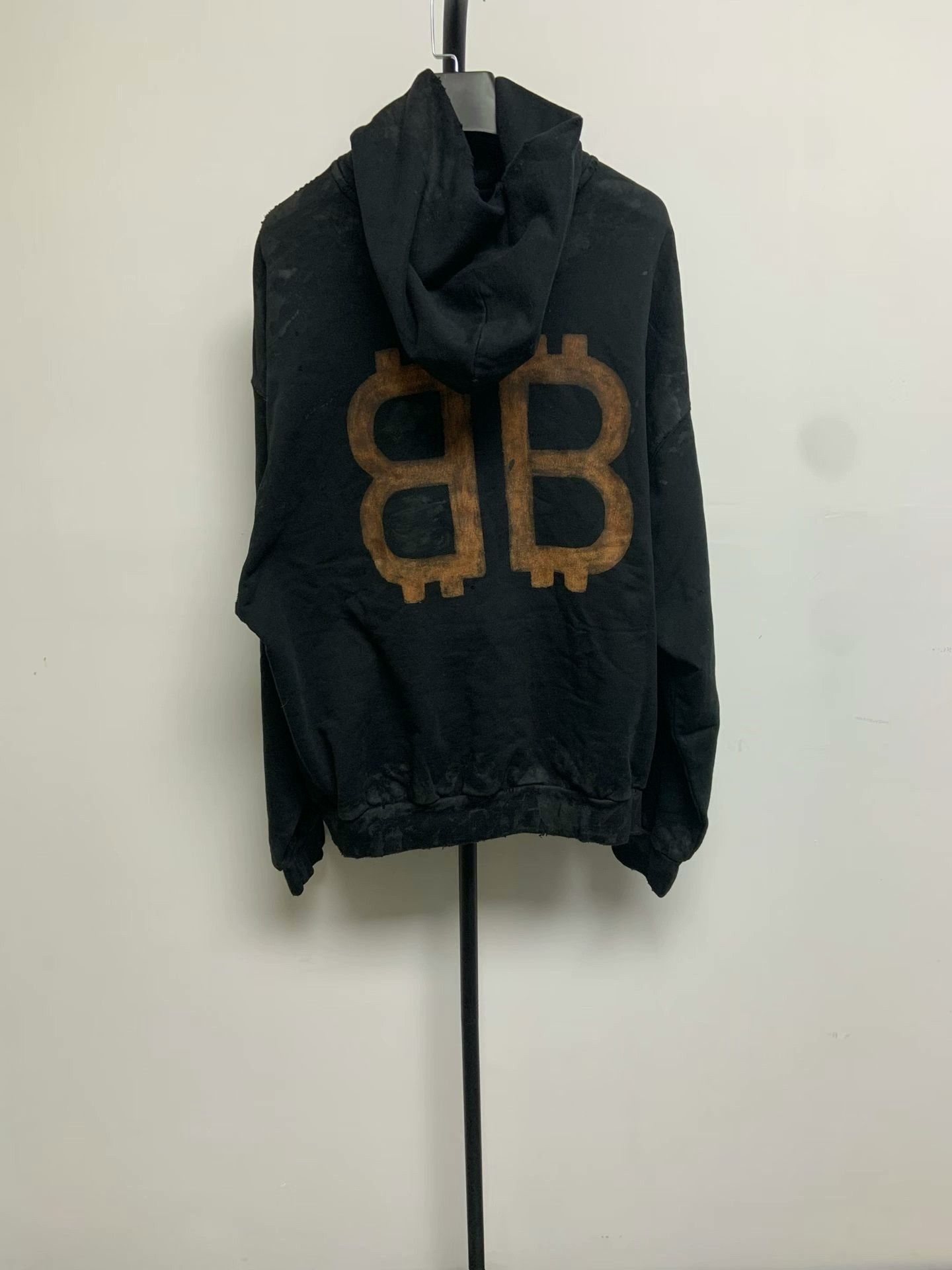 Balenciaga Balenciaga Letter Print Distressed Hooded Sweatshirt Size US XS / EU 42 / 0 - 2 Thumbnail