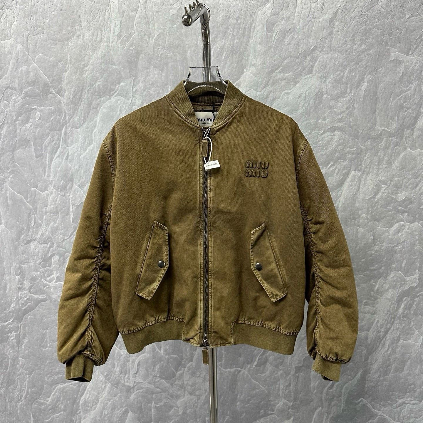 Miu Miu Miu Miu SS24 Embroidered Zip Cotton Coat Size S / US 4 / IT 40 - 2 Thumbnail