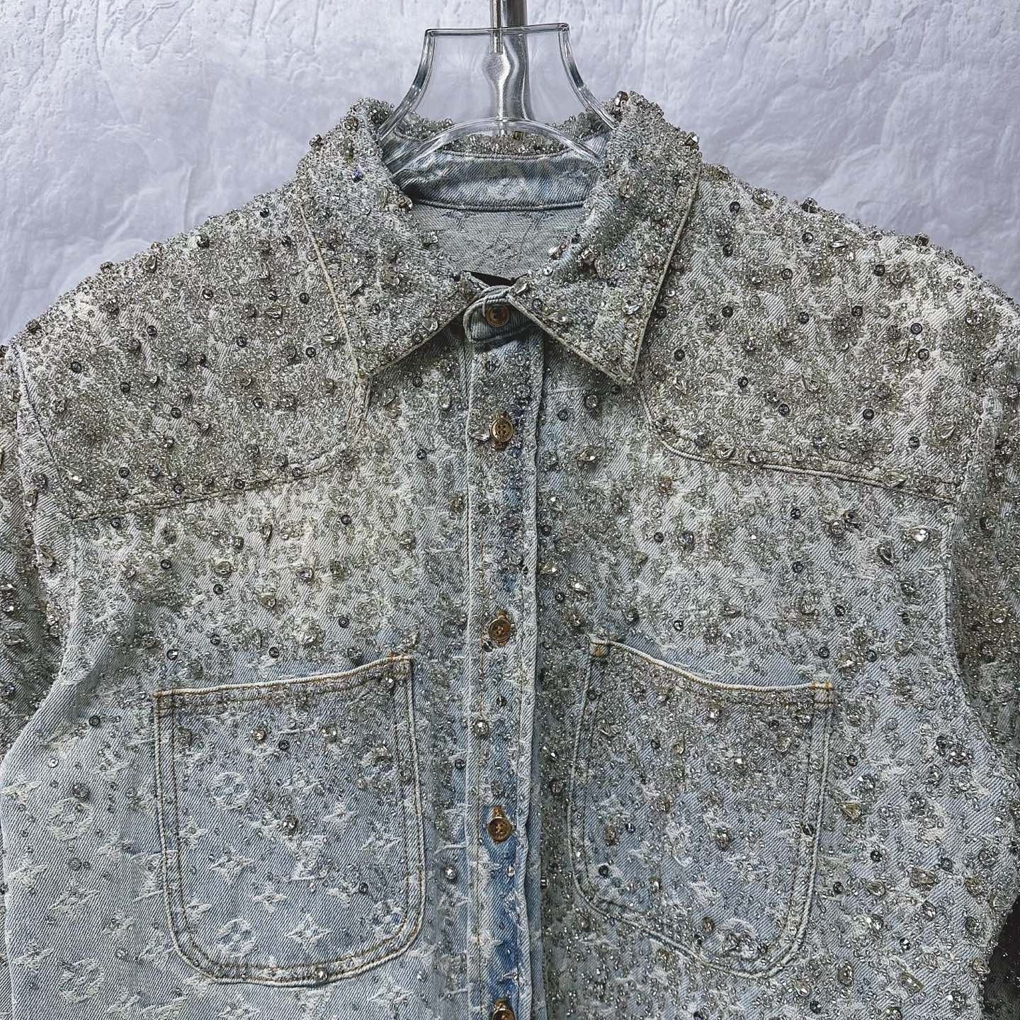 Louis Vuitton Louis Vuitton Rhinestone Beaded Denim Jacket Size M / US 6-8 / IT 42-44 - 2 Thumbnail