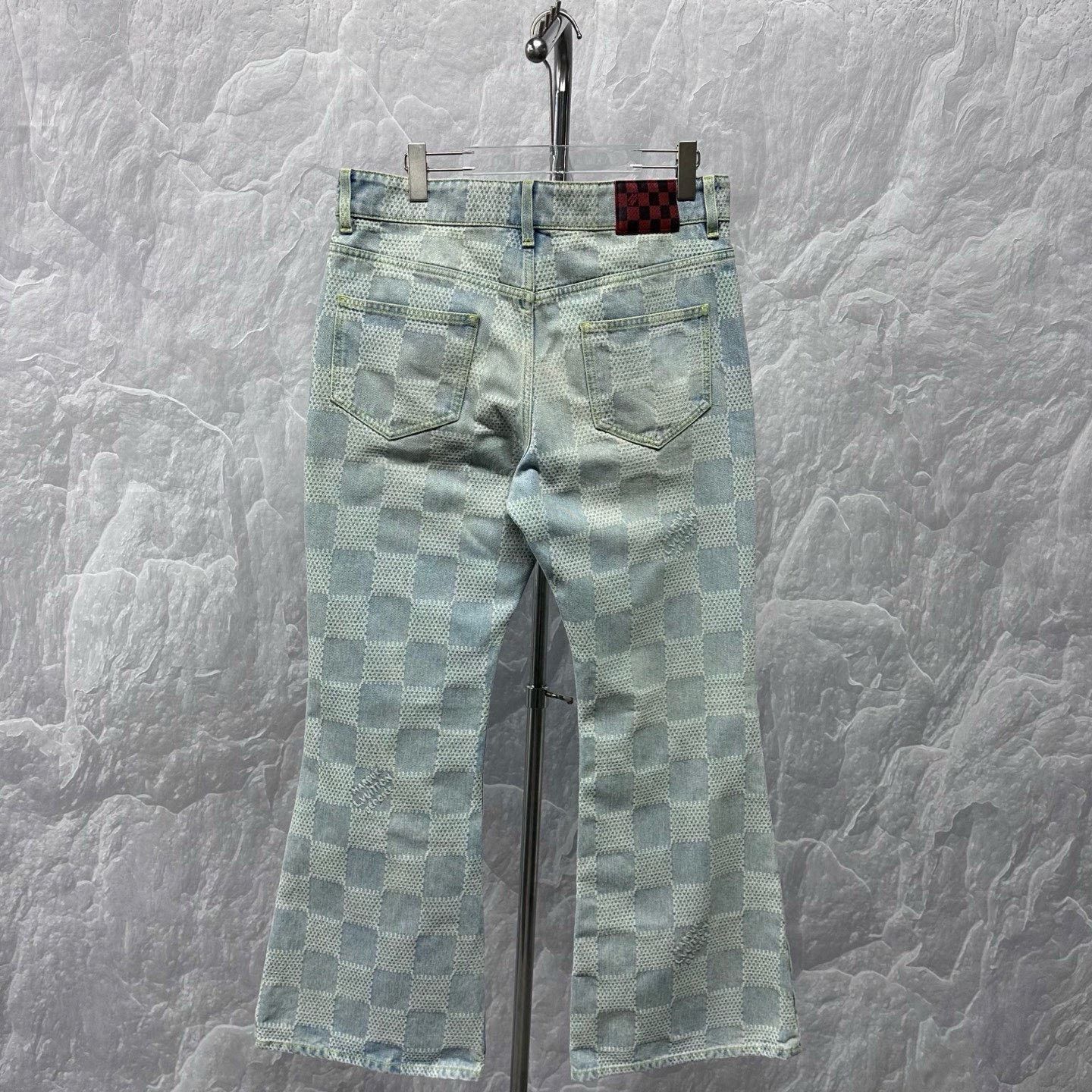 Louis Vuitton Louis Vuitton SS24 Damier Denim Flare Pants Size 30" / US 8 / IT 44 - 4 Thumbnail