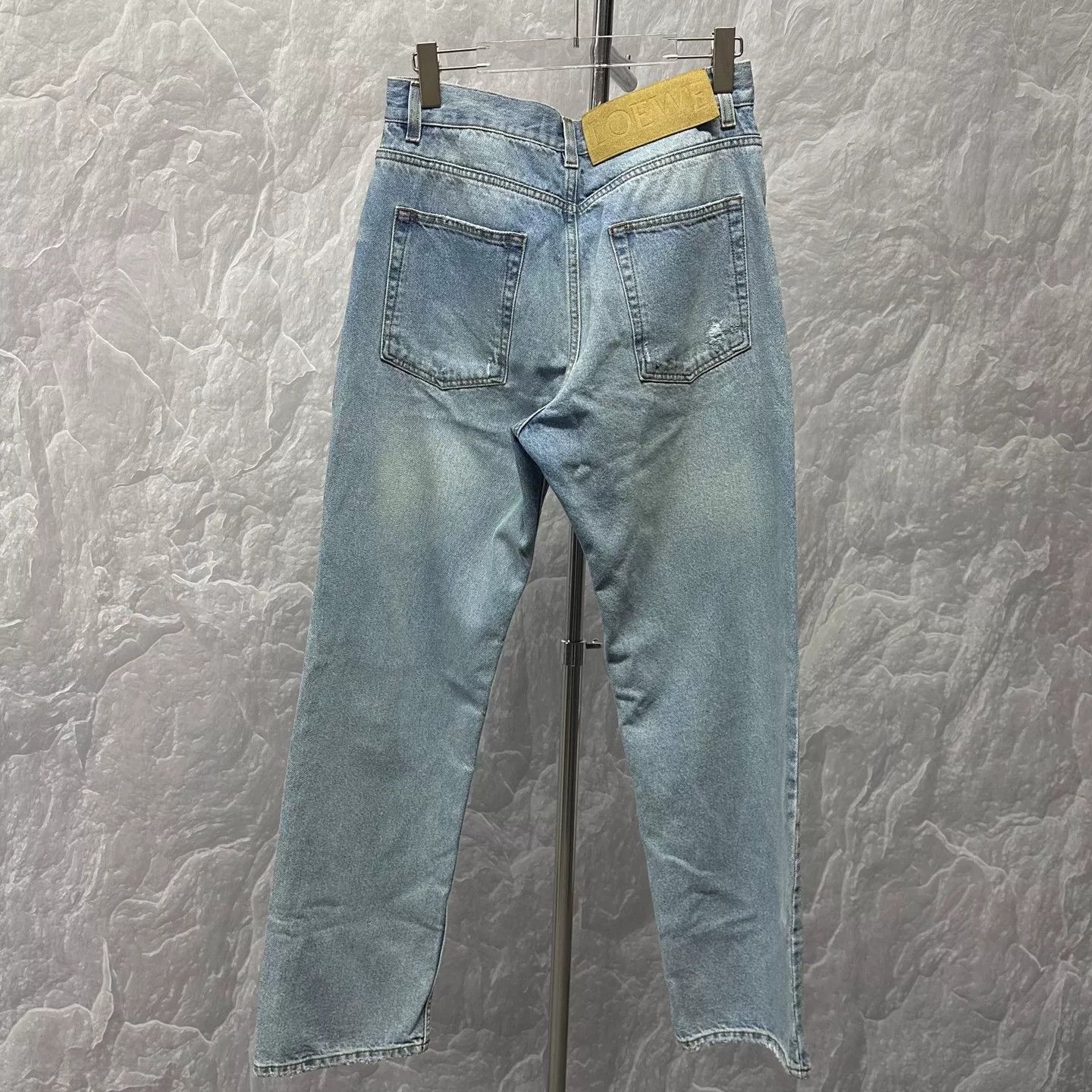 Loewe Loewe Leather Patch Distressed Denim Pants Size US 32 / EU 48 - 2 Thumbnail