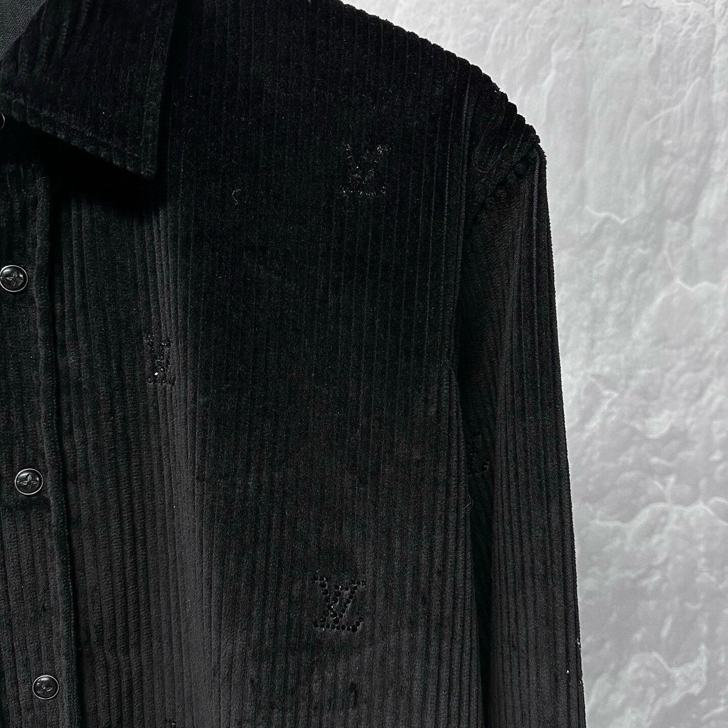 Louis Vuitton Louis Vuitton SS25 Corduroy Rhinestone Long-Sleeve Shirt Size US XL / EU 56 / 4 - 3 Thumbnail