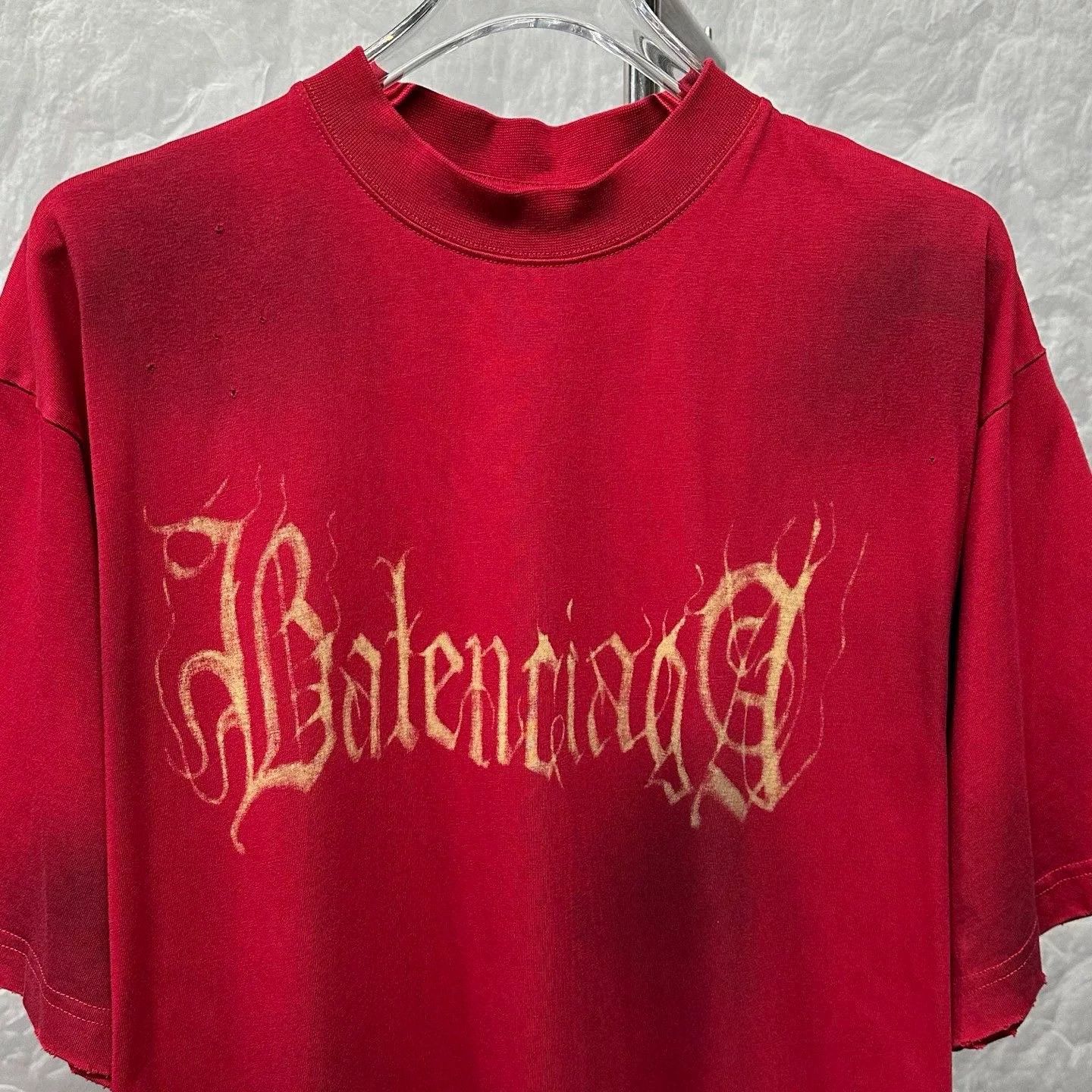 Balenciaga Balenciaga Mud-Dyed Sanskrit Print Distressed Tee Size US M / EU 48-50 / 2 - 3 Thumbnail