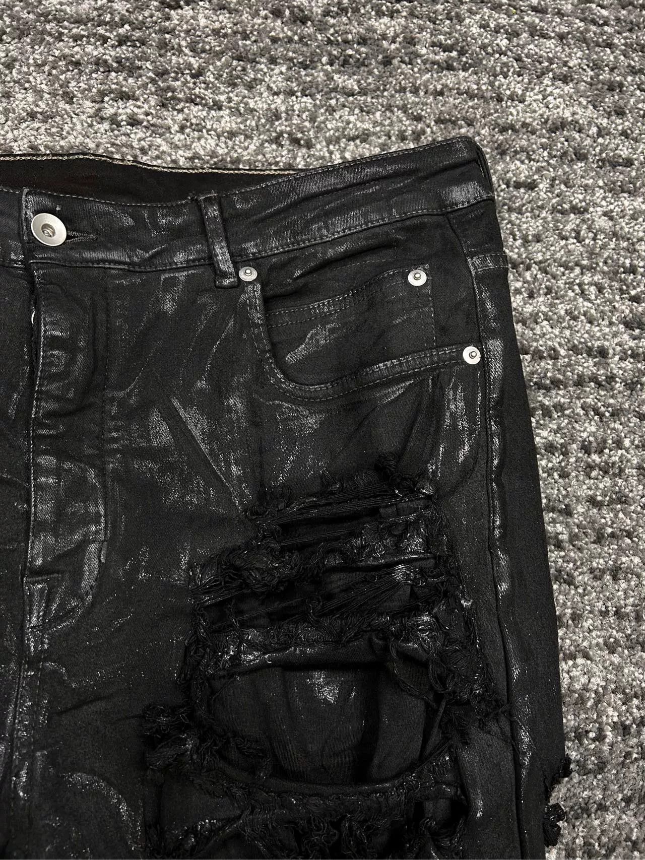 Rick Owens Rick Owens Waxed Distressed Destroyed Pants Size US 34 / EU 50 - 6 Thumbnail