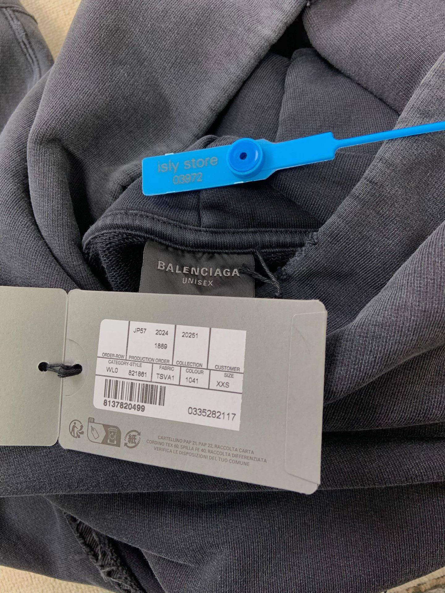 Balenciaga Balenciaga Men's Loose Hooded Zip Sweatshirt Size US XS / EU 42 / 0 - 5 Thumbnail