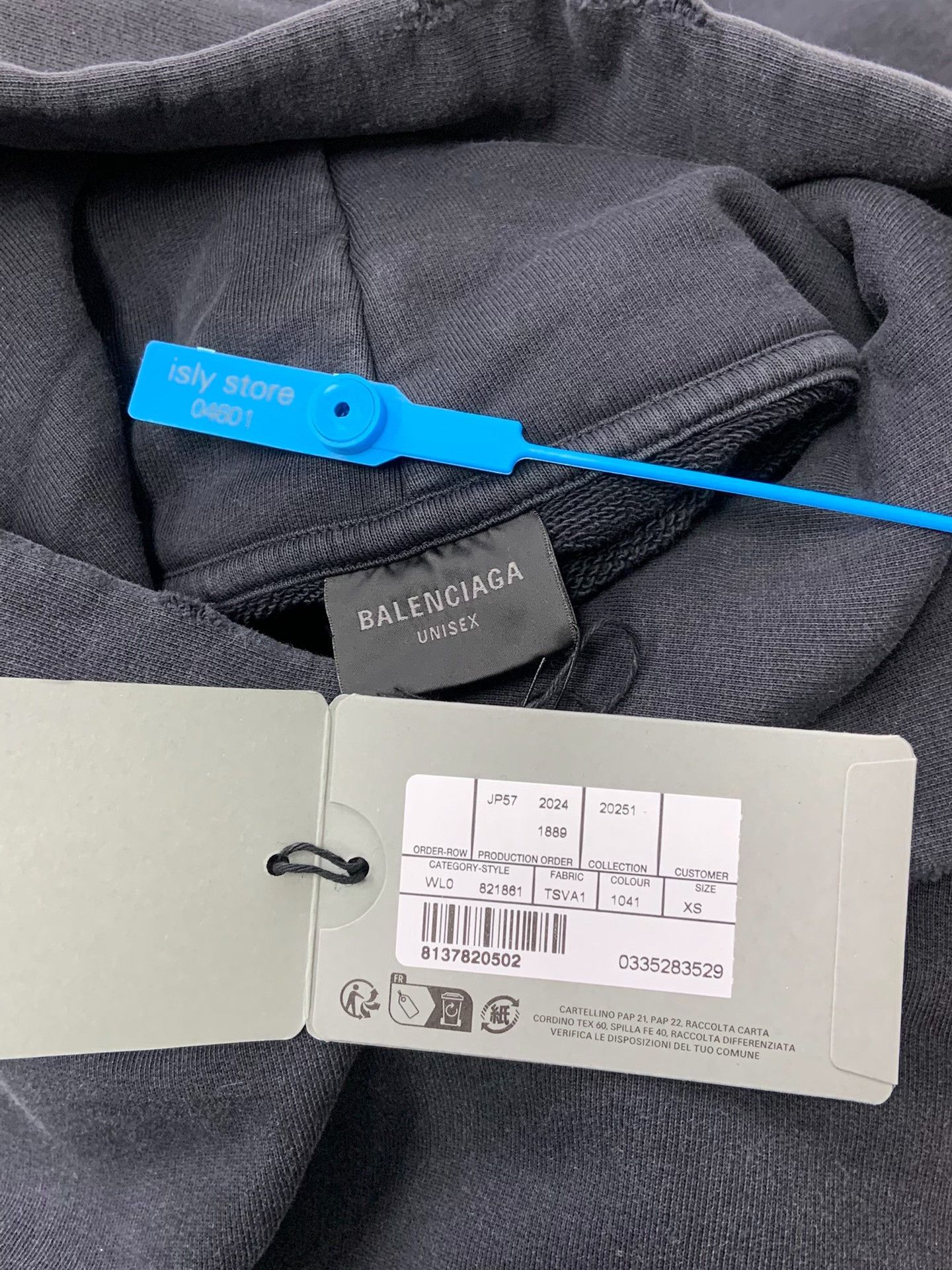 Balenciaga Balenciaga Men's Loose Hooded Zip Sweatshirt Size US XS / EU 42 / 0 - 7 Thumbnail