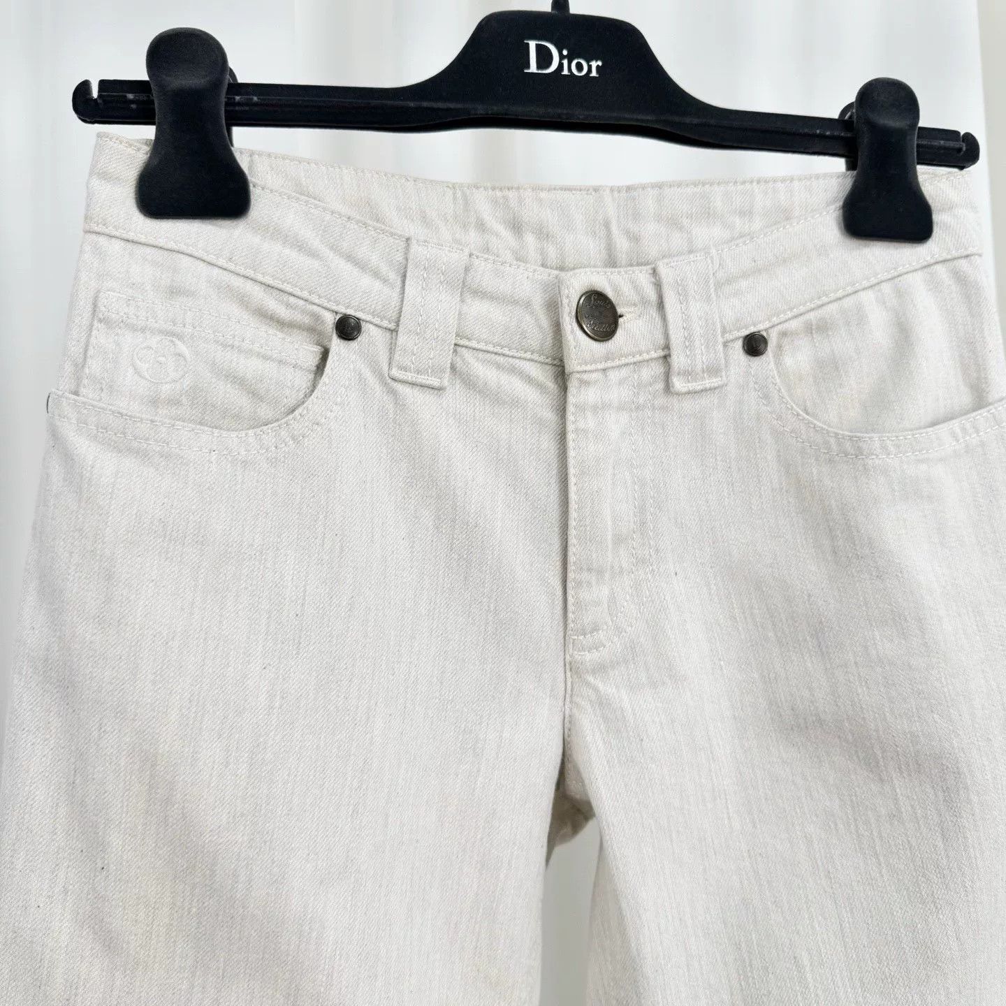 Louis Vuitton Louis Vuitton Beige-Gray Embroidered Jeans Size US 34 / EU 50 - 3 Thumbnail