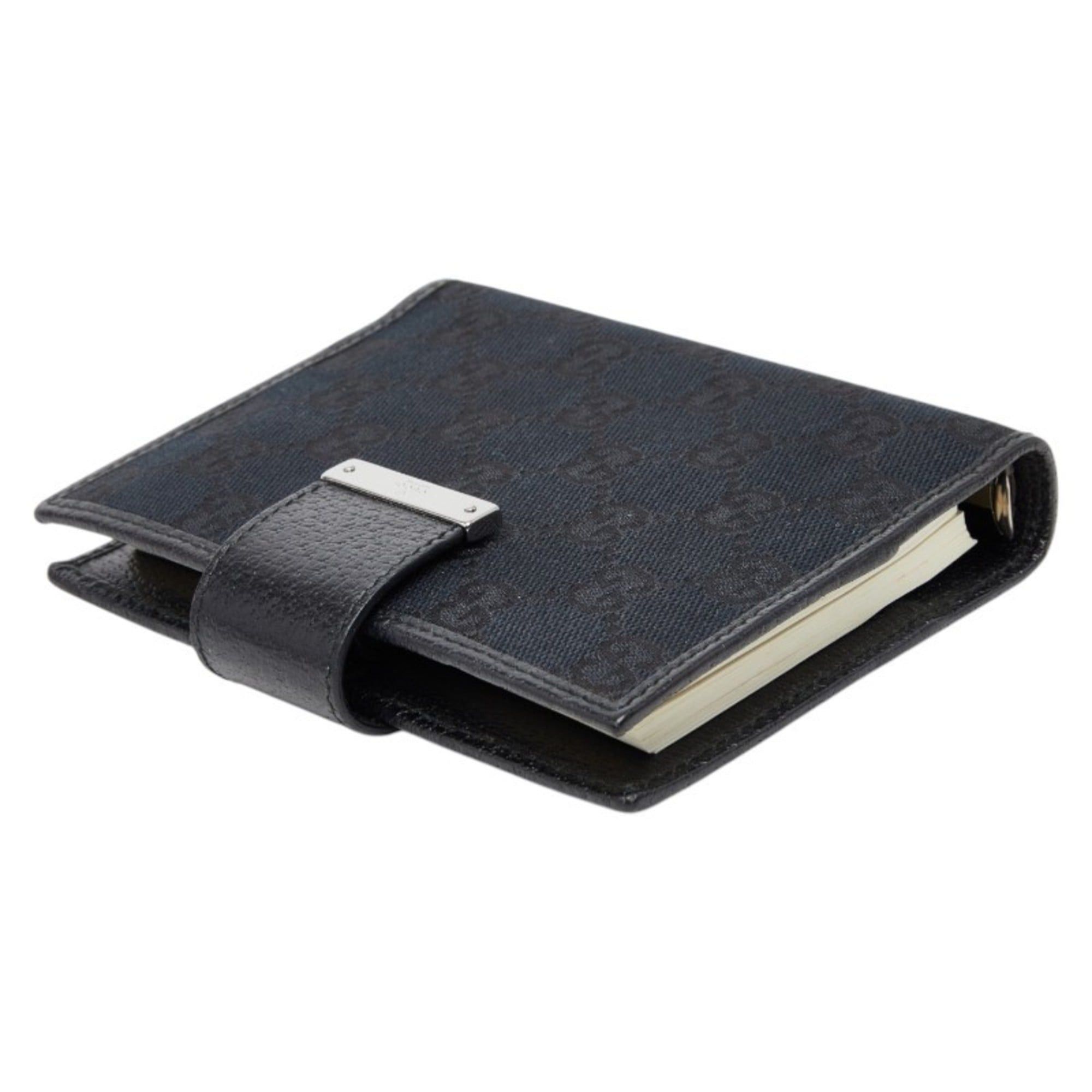Gucci Gucci GG Canvas - Notebook/Planner Cover 115240 Black Leather Women's GUCCI Size ONE SIZE - 5 Thumbnail
