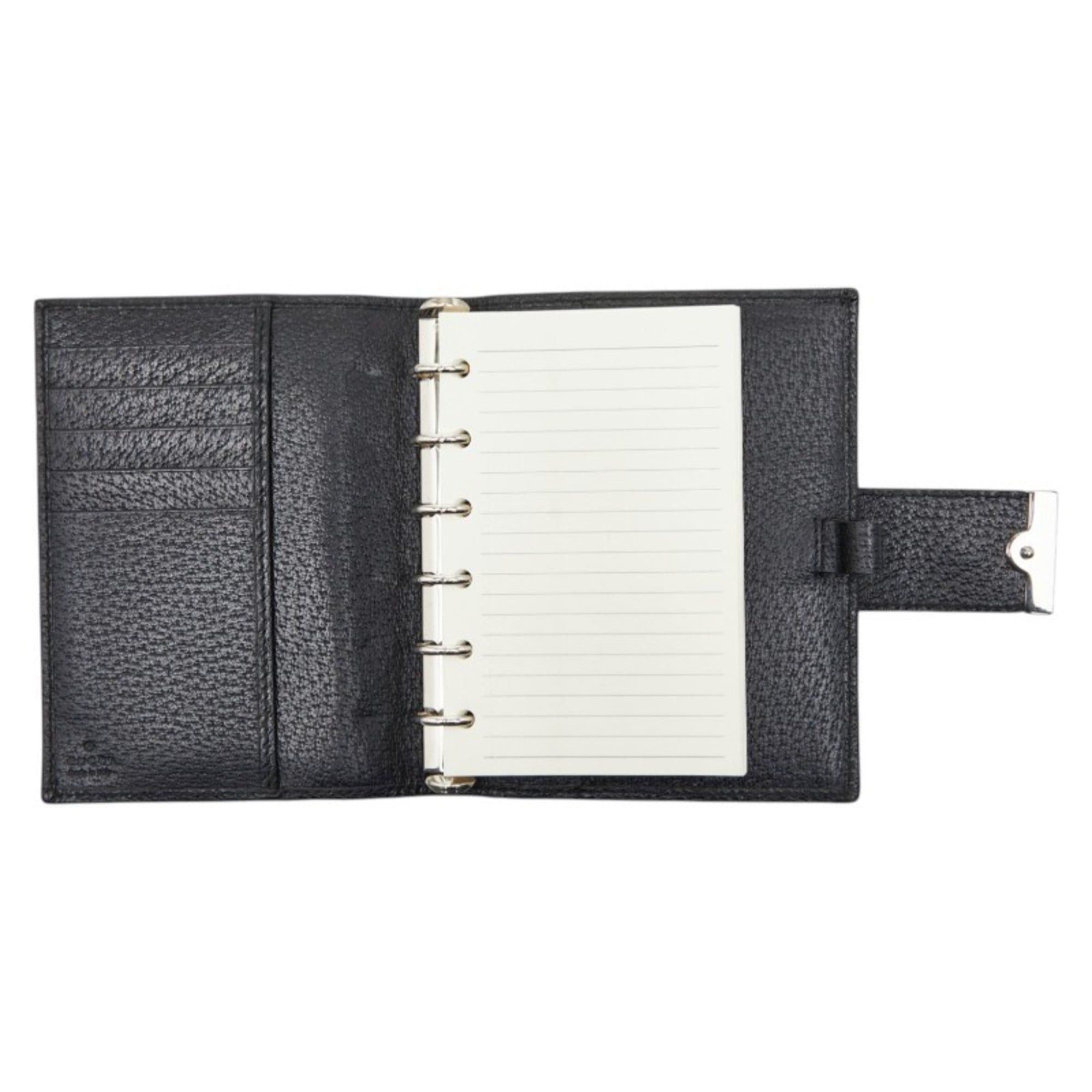 Gucci Gucci GG Canvas - Notebook/Planner Cover 115240 Black Leather Women's GUCCI Size ONE SIZE - 6 Thumbnail