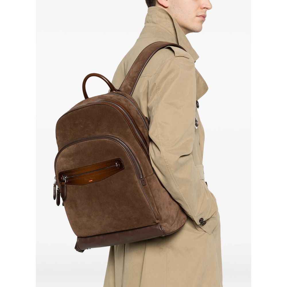Santoni Santoni BROWN Backpacks Size ONE SIZE - 4 Thumbnail