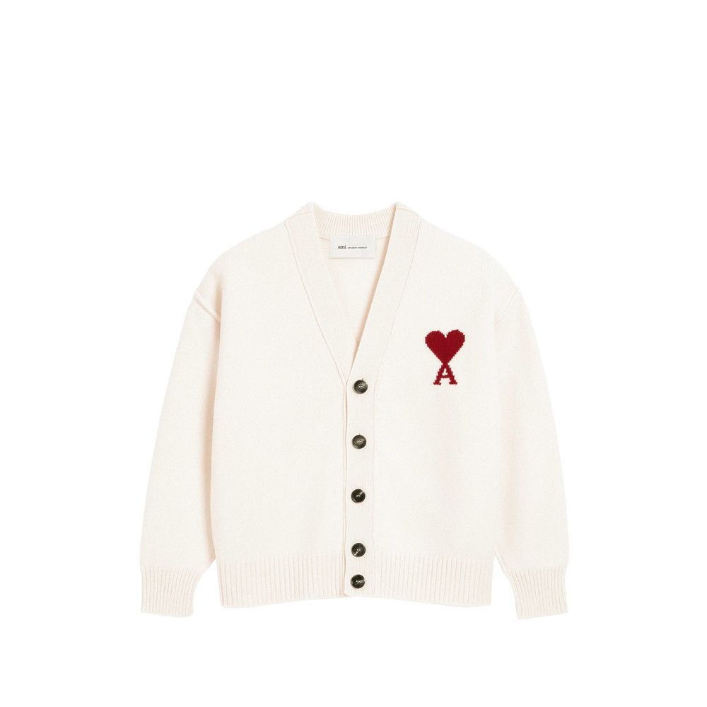 AMI Ami Paris NEUTRALS Sweaters & Knitwear - Cardigans Size US L / EU 52-54 / 3 - 3 Thumbnail