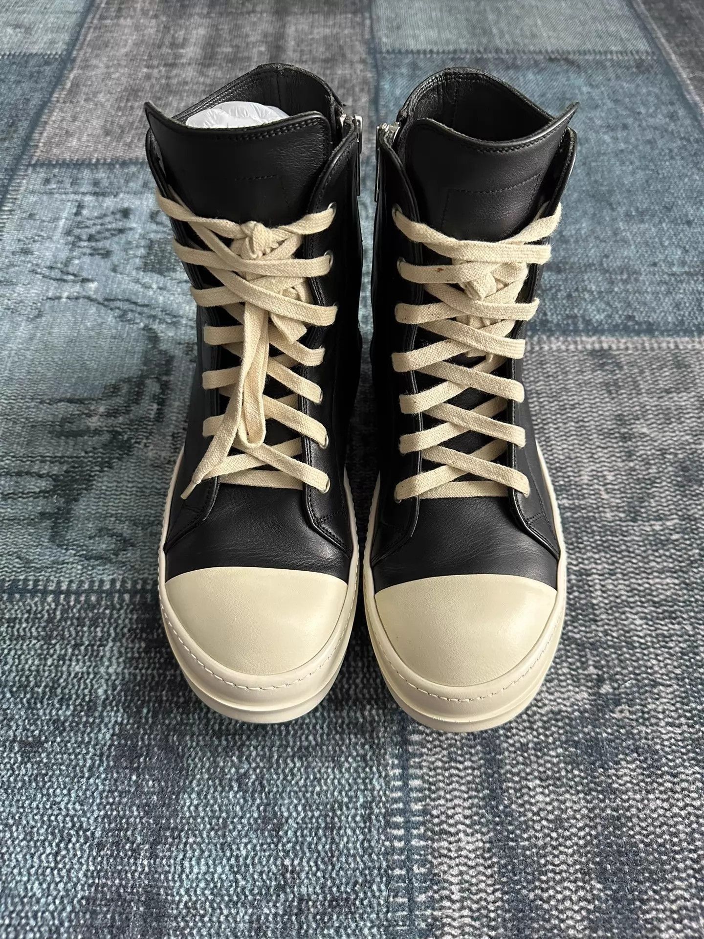 Rick Owens Black High-Top Leather Sneakers Size 6 Size US 6 / EU 39 - 5 Thumbnail