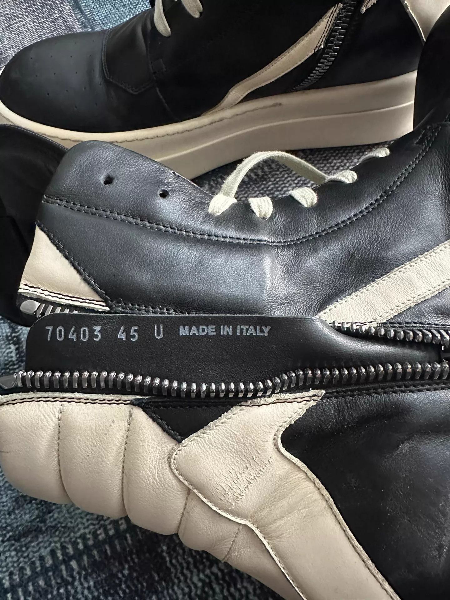 Rick Owens Black High-Top Platform Sneakers Size 12 Size US 12 / EU 45 - 7 Thumbnail