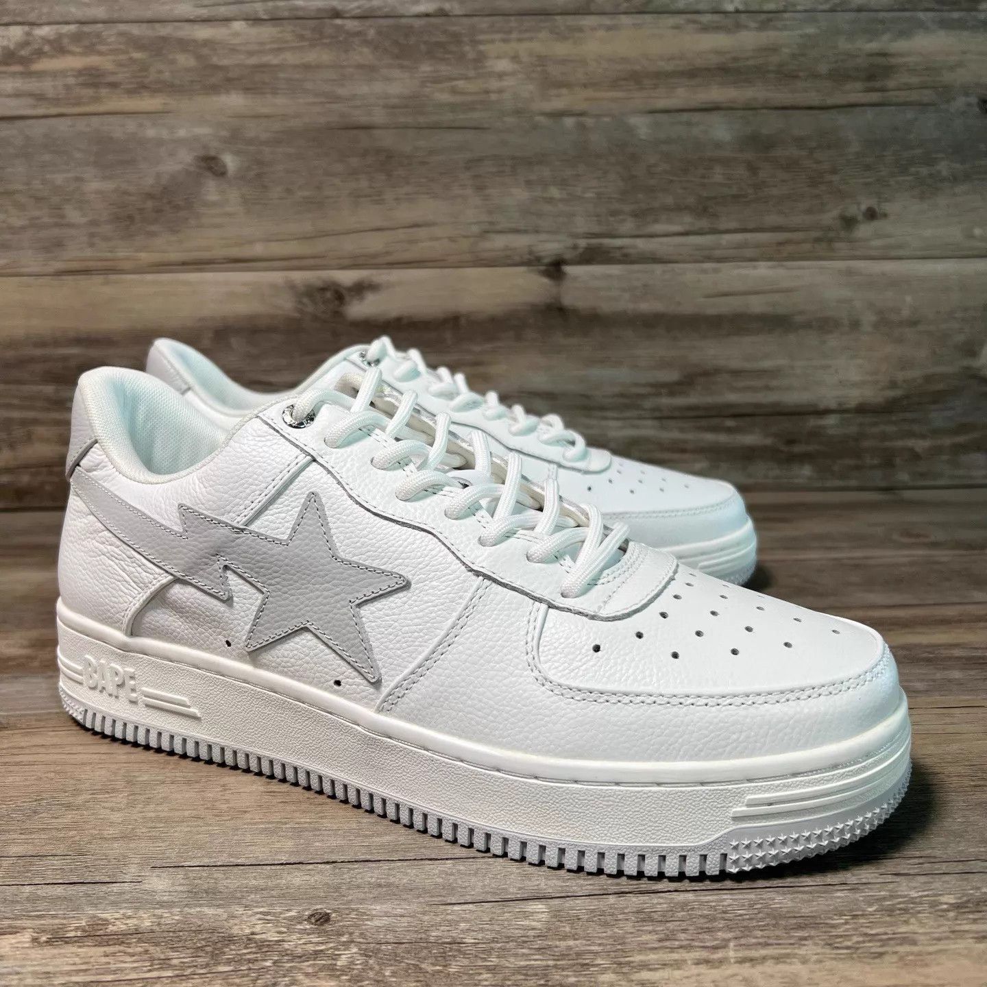 JJJJound White Low-Top Star Sneakers Size 9.5 Size US 9.5 / EU 42-43 - 3 Thumbnail