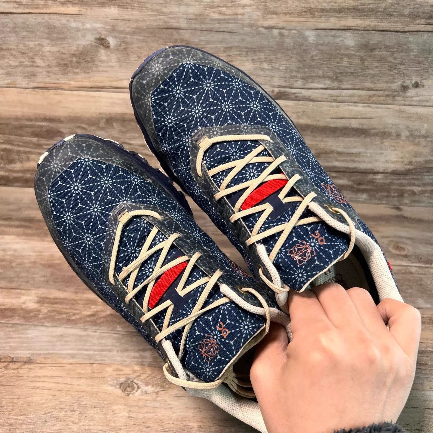 Loewe Blue Patterned Low-Top Sneakers Size 8 Size US 8 / EU 41 - 5 Thumbnail