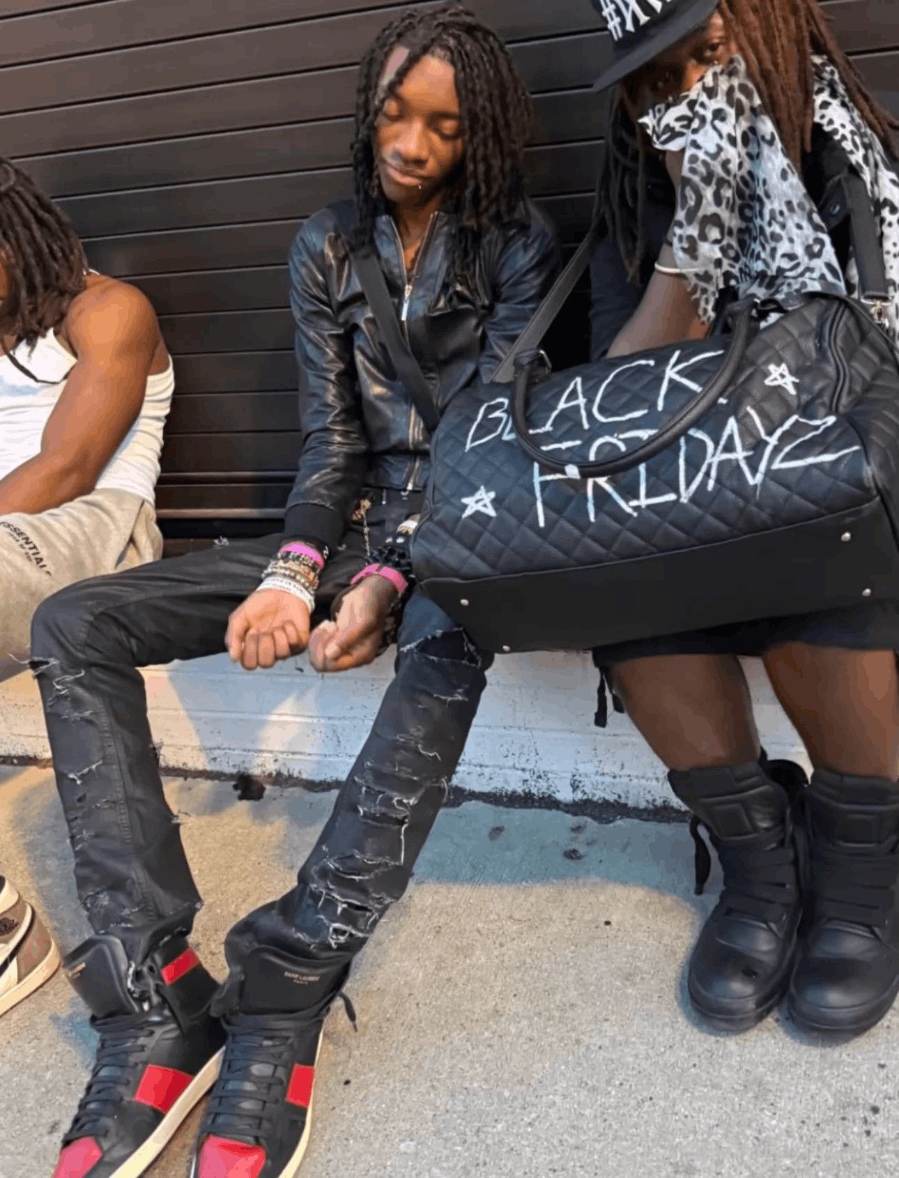 Saint Laurent Paris Black High-Top Leather Sneakers Size US 7 / EU 40 - 9 Thumbnail