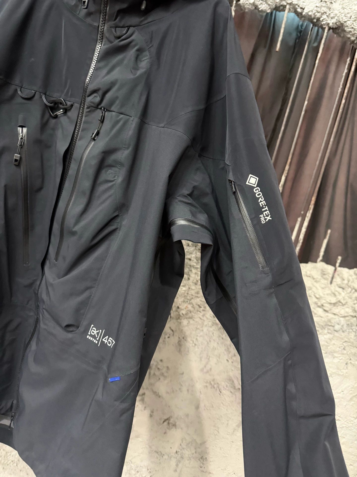 Burton Black Hooded Rain Jacket with Zip Pockets Size US L / EU 52-54 / 3 - 5 Thumbnail