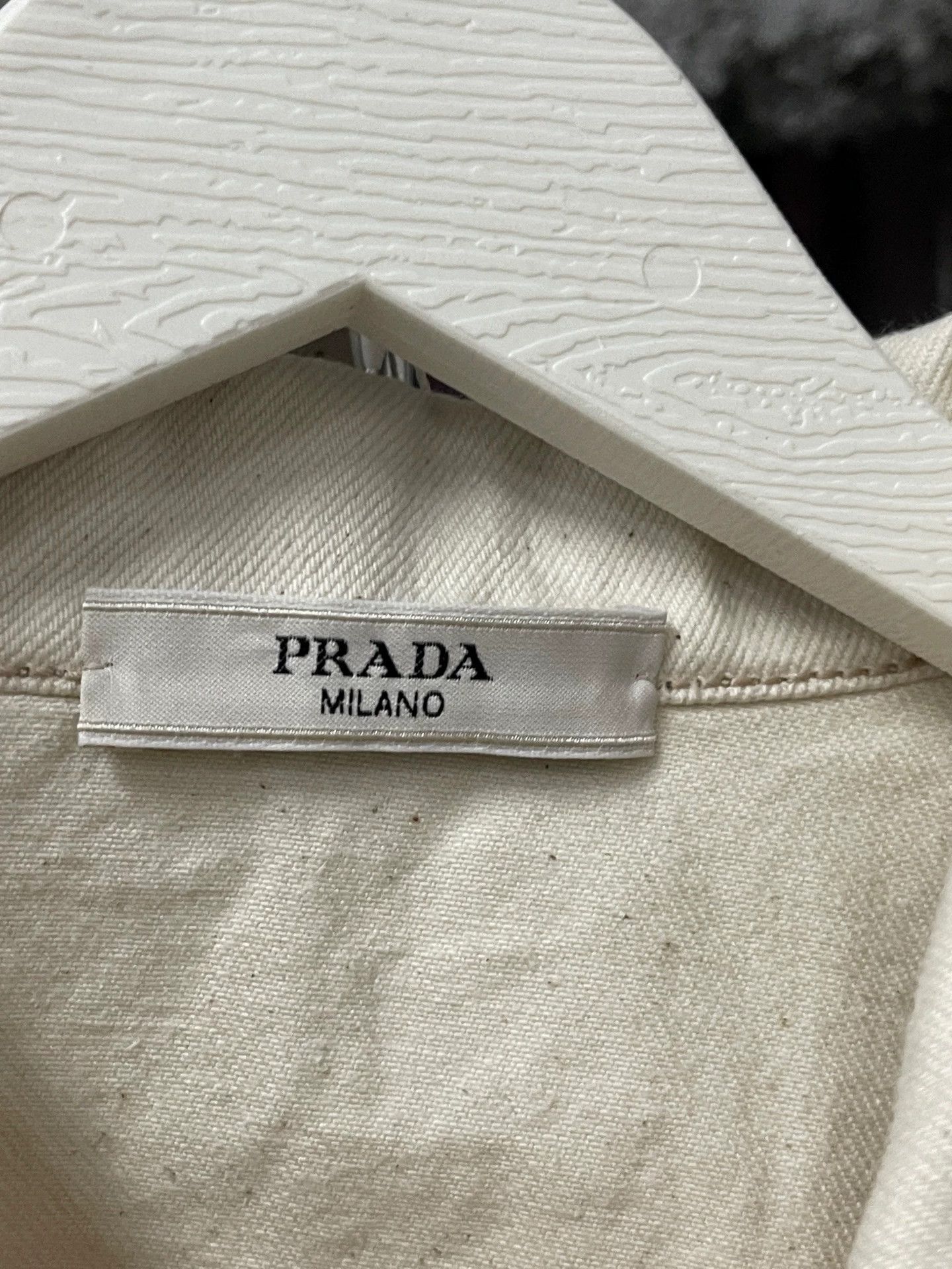 Prada White Collared Zip-Up Jacket - XL Size US XL / EU 56 / 4 - 5 Thumbnail