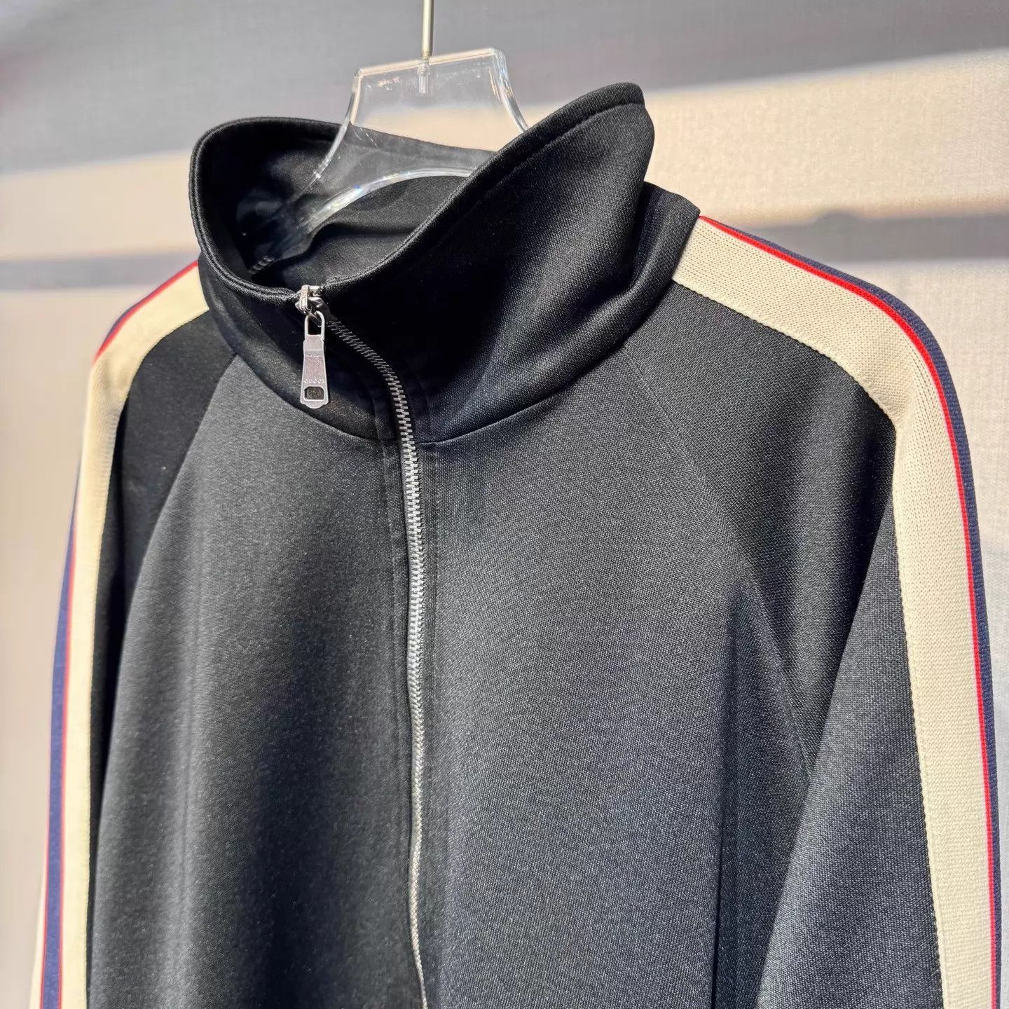 Gucci Black Zip-Up Sweatshirt with Striped Sleeves Size US XXL / EU 58 / 5 - 5 Thumbnail