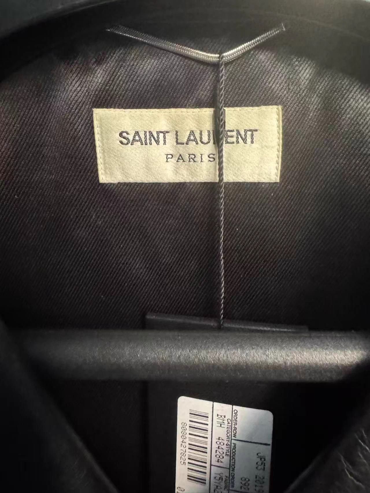 Saint Laurent Paris Black Leather Biker Jacket, Size M Size US M / EU 48-50 / 2 - 2 Thumbnail