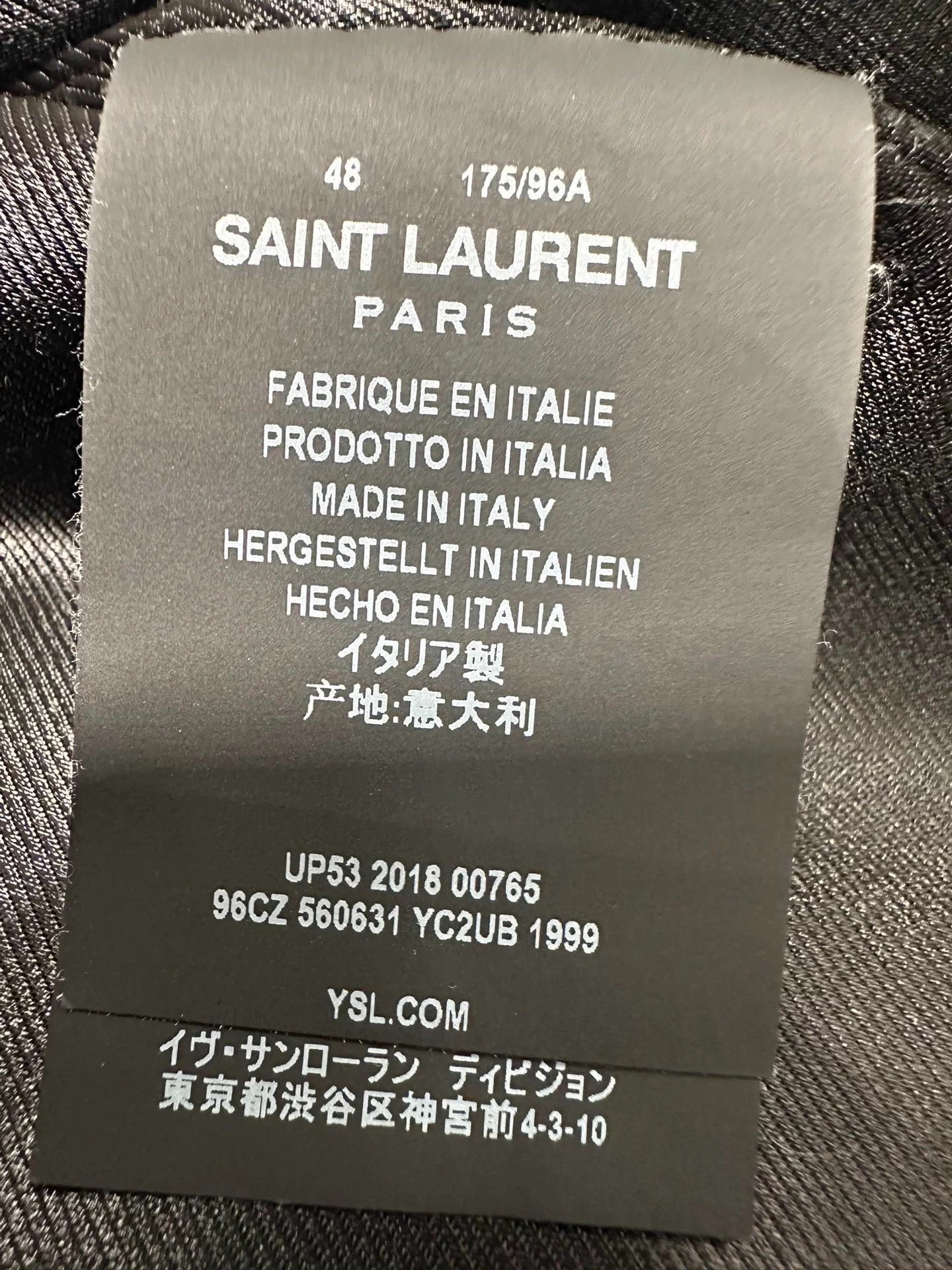 Saint Laurent Paris Black Leather Jacket with Back Graphic - Size M Size US M / EU 48-50 / 2 - 3 Thumbnail