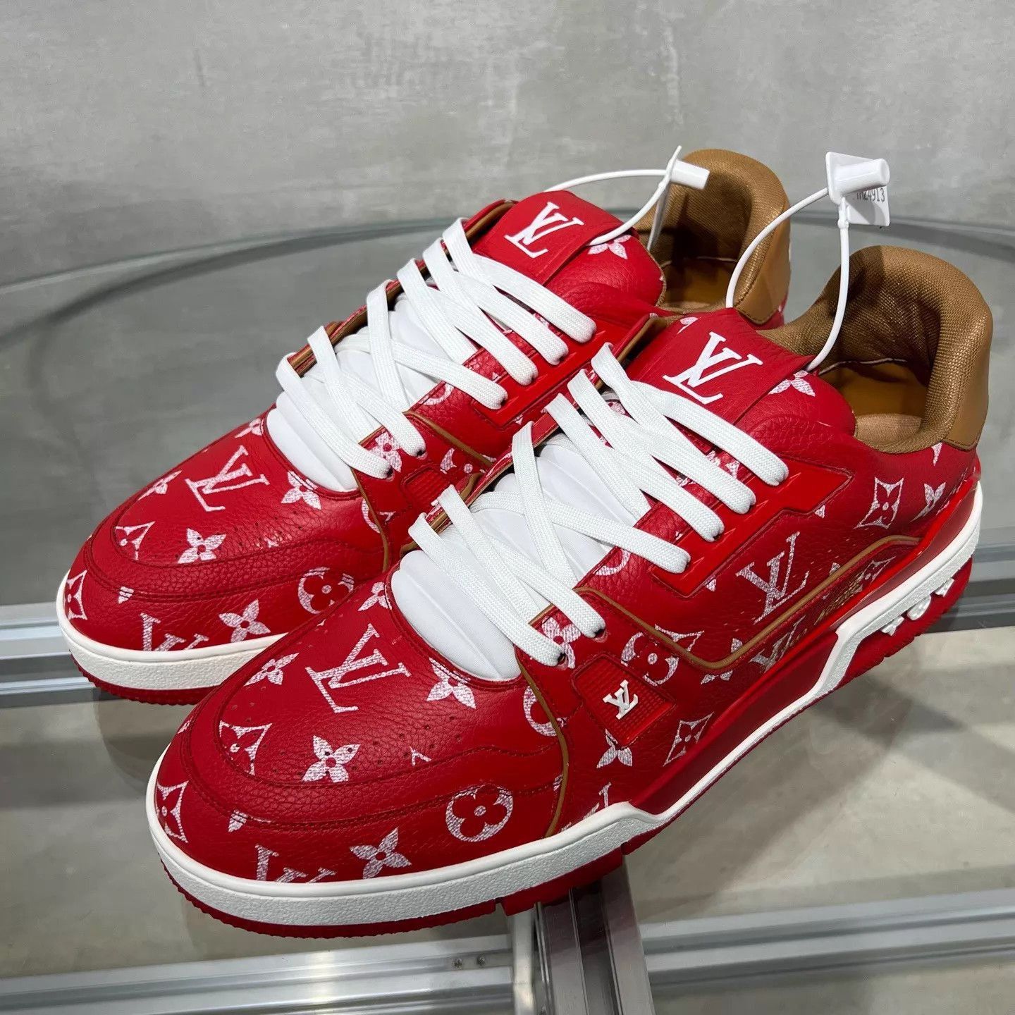 Louis Vuitton Red Low-Top Sneakers with Pattern, Size 10 Size US 10 / EU 43 - 2 Thumbnail