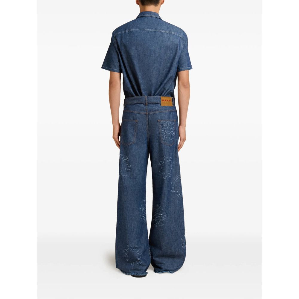 Marni Marni BLUE Denim - Wide-Leg Jeans Size US 30 / EU 46 - 3 Thumbnail