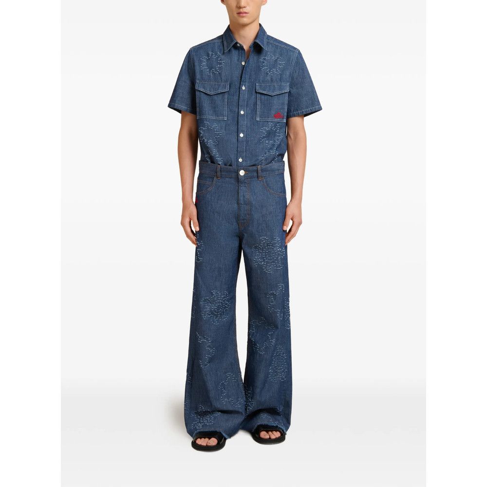 Marni Marni BLUE Denim - Wide-Leg Jeans Size US 32 / EU 48 - 2 Thumbnail