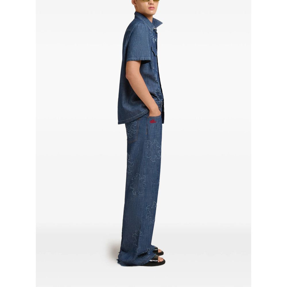 Marni Marni BLUE Denim - Wide-Leg Jeans Size US 32 / EU 48 - 4 Thumbnail