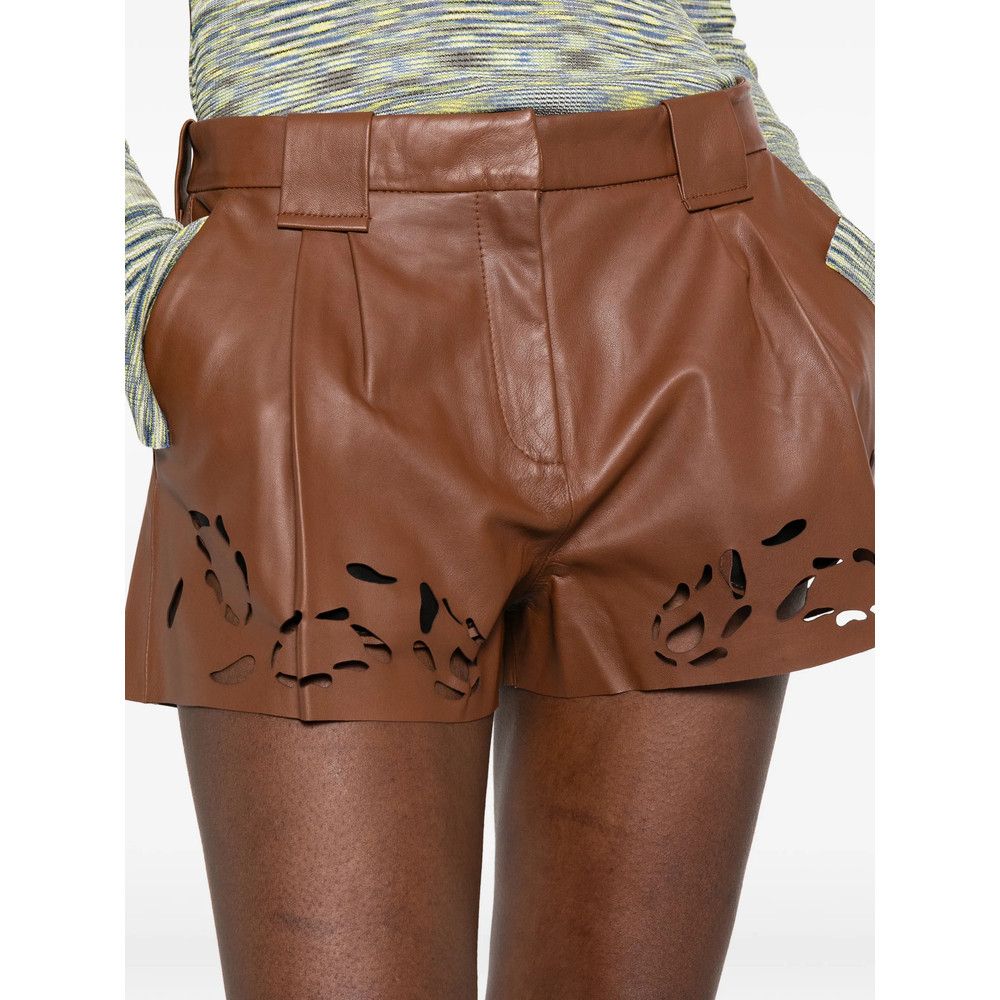 Iro Iro BROWN Shorts - Leather & Faux Leather Shorts Size 27" / US 4 / IT 40 - 2 Thumbnail