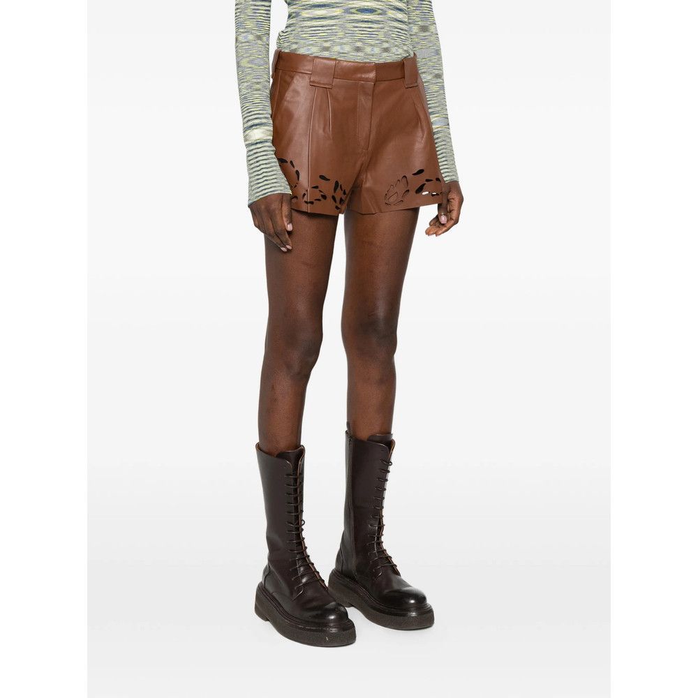 Iro Iro BROWN Shorts - Leather & Faux Leather Shorts Size 28" / US 6 / IT 42 - 4 Thumbnail