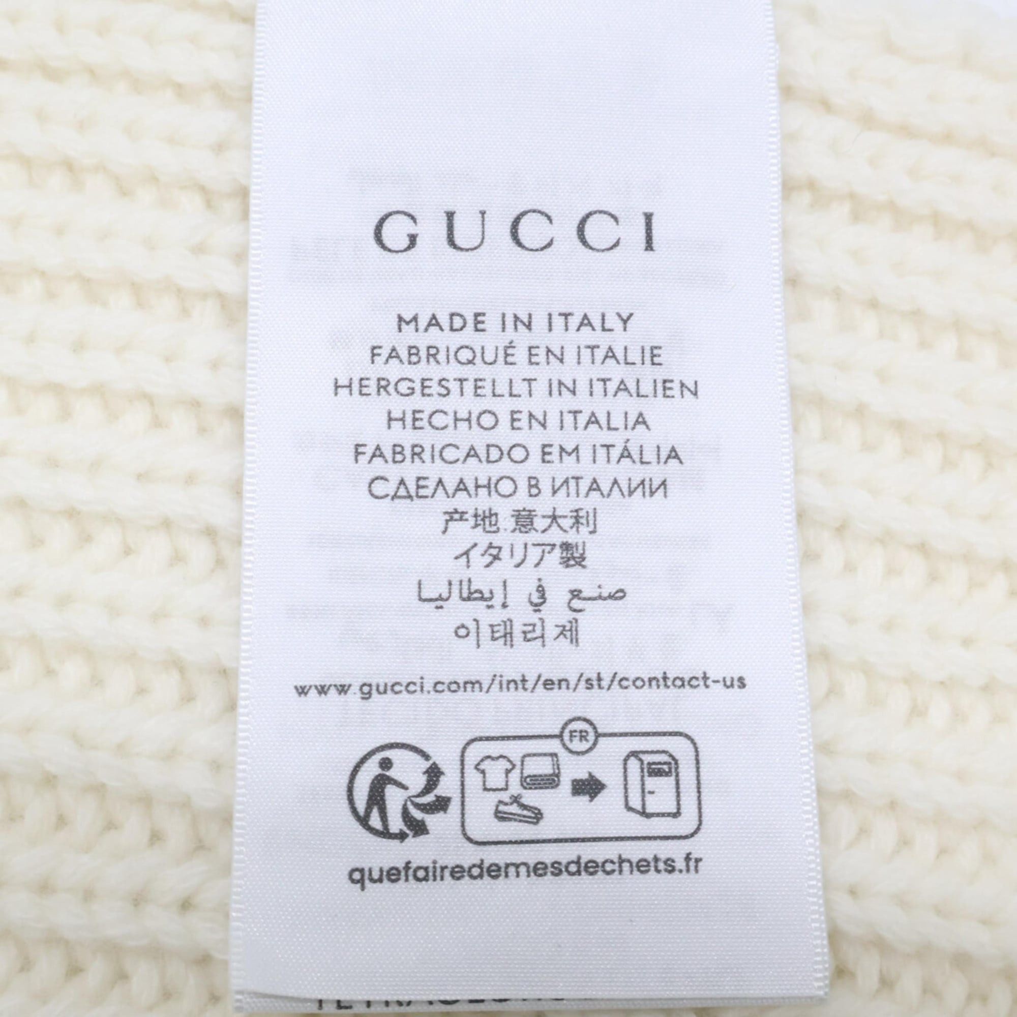 Gucci GUCCI 773426 3GB02 9200 Double G Wool Cashmere Scarf, 25x180cm, Ivory, Women's Size ONE SIZE - 7 Thumbnail