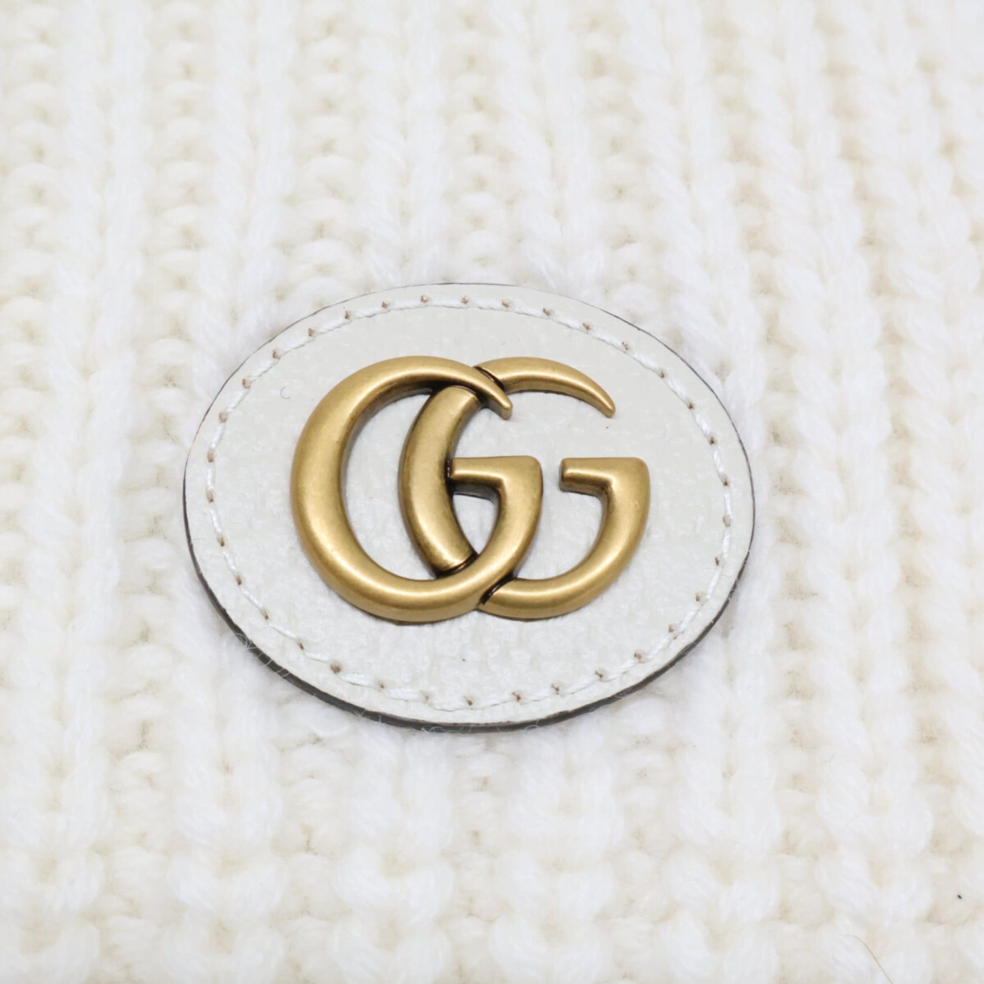 Gucci GUCCI 773426 3GB02 9200 Double G Wool Cashmere Scarf, 25x180cm, Ivory, Women's Size ONE SIZE - 5 Thumbnail